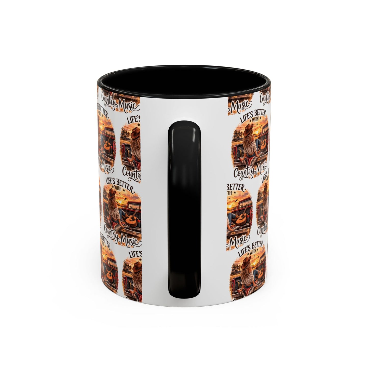 Country Music Coffee Mug Life's Better with Country Music Accent Mug (11oz) - SJM Print Store