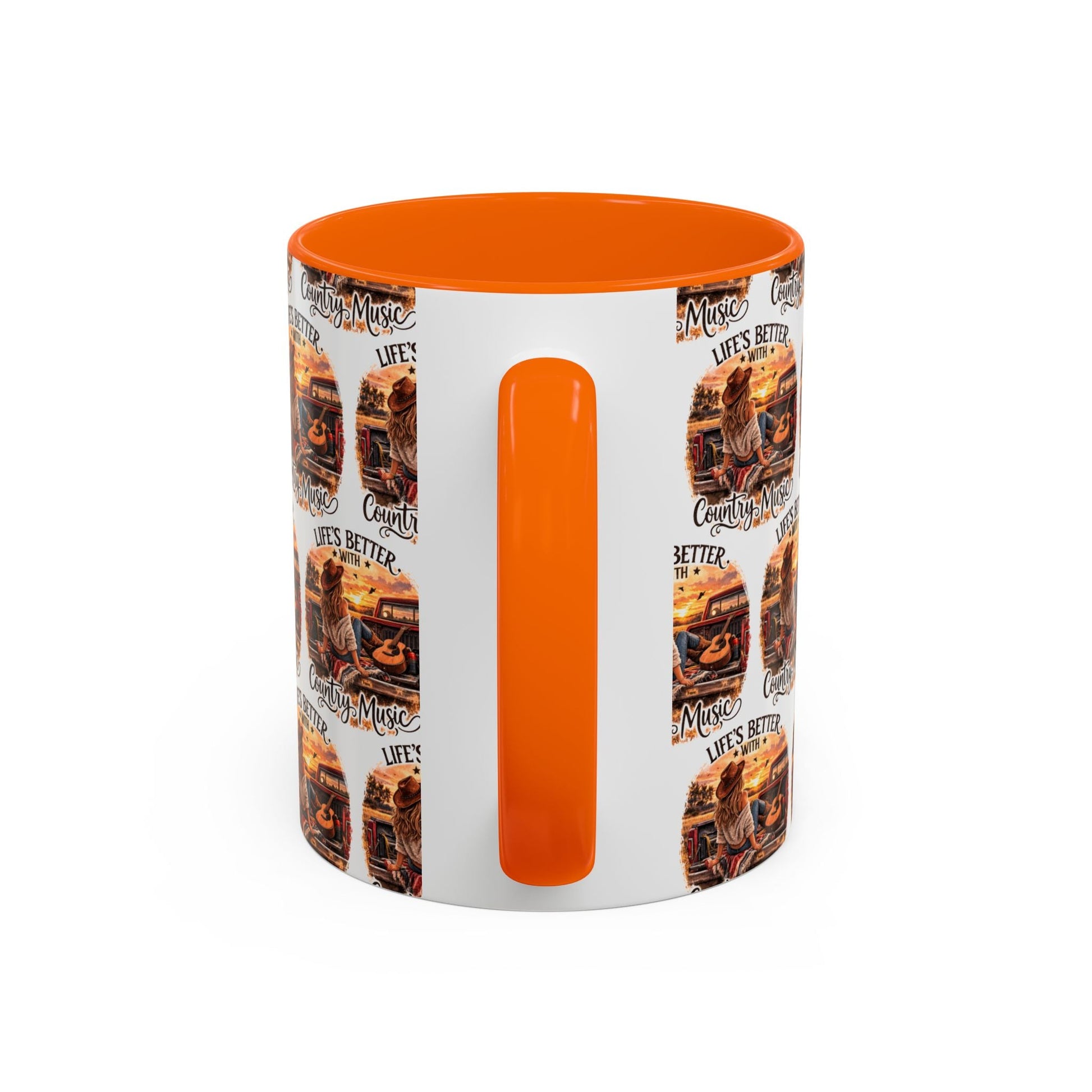 Country Music Coffee Mug Life's Better with Country Music Accent Mug (11oz) - SJM Print Store