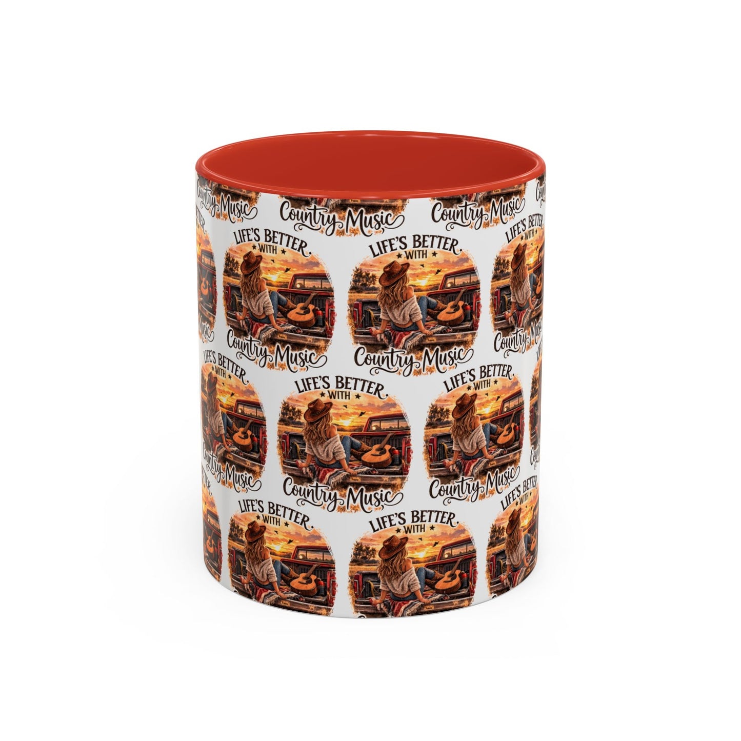 Country Music Coffee Mug Life's Better with Country Music Accent Mug (11oz) - SJM Print Store