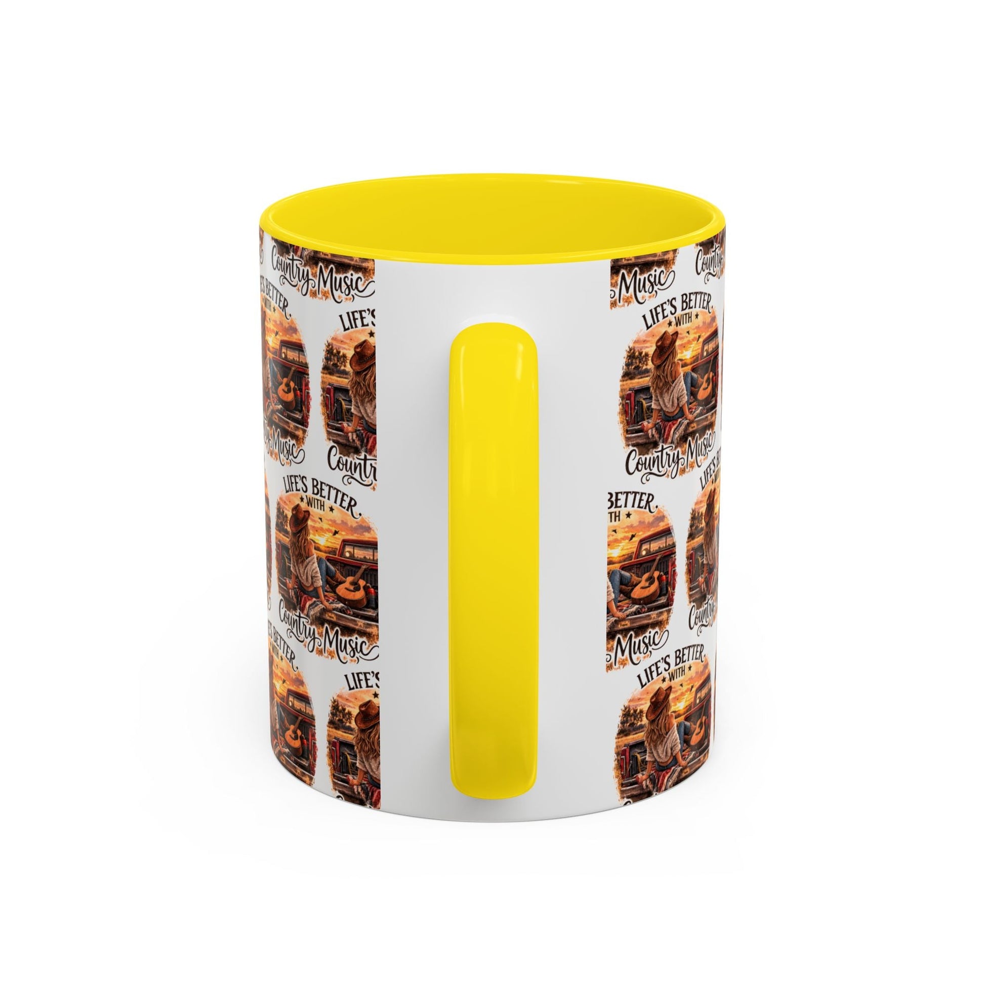 Country Music Coffee Mug Life's Better with Country Music Accent Mug (11oz) - SJM Print Store