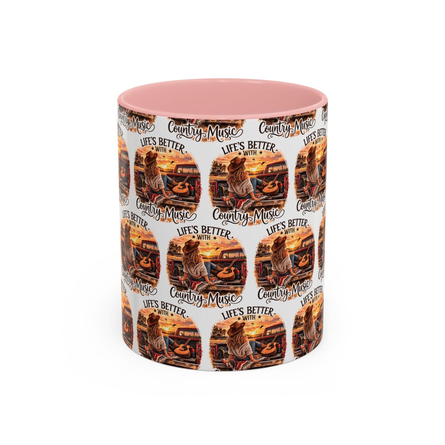 Country Music Coffee Mug Life's Better with Country Music Accent Mug (11oz) - SJM Print Store