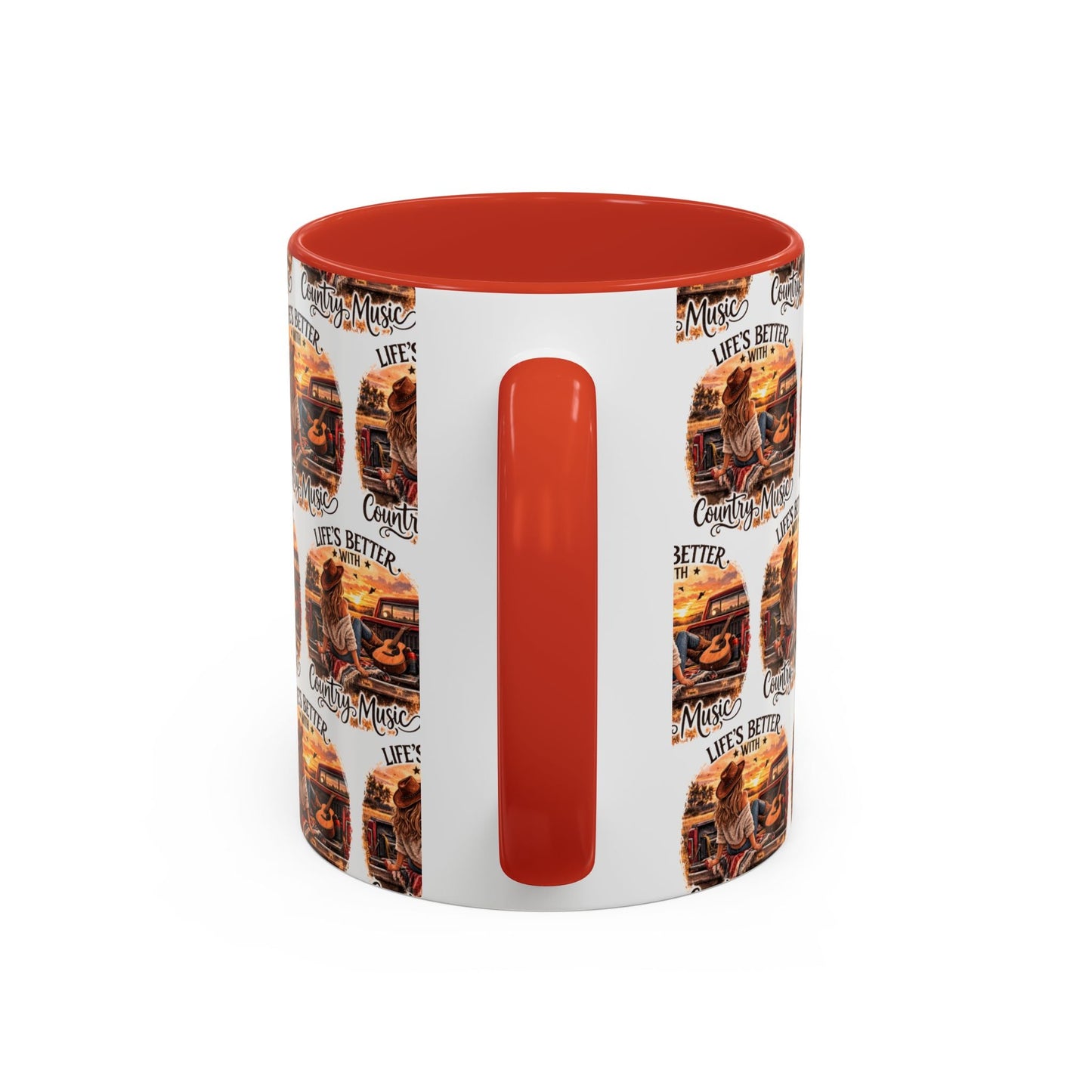 Country Music Coffee Mug Life's Better with Country Music Accent Mug (11oz) - SJM Print Store