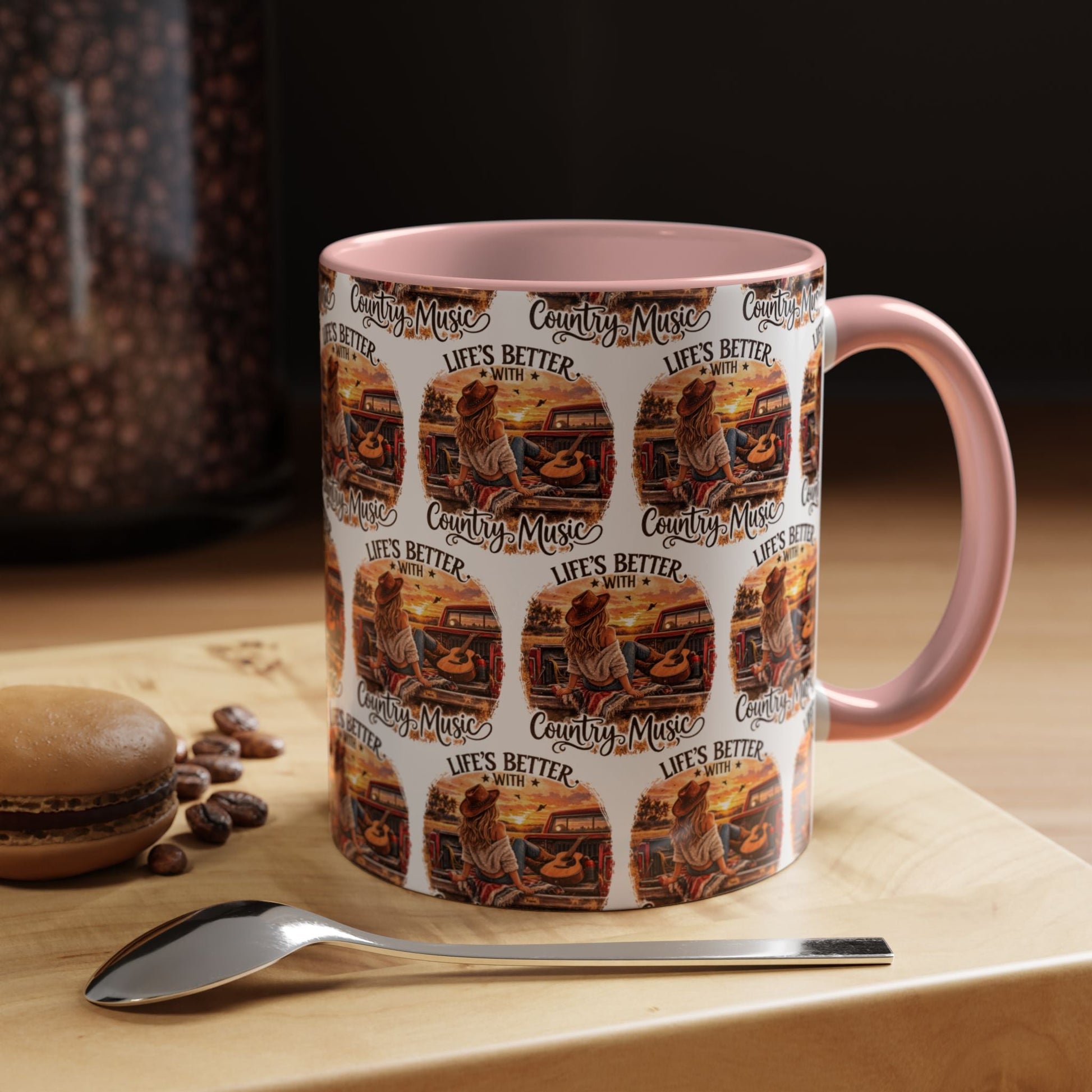 Country Music Coffee Mug Life's Better with Country Music Accent Mug (11oz) - SJM Print Store