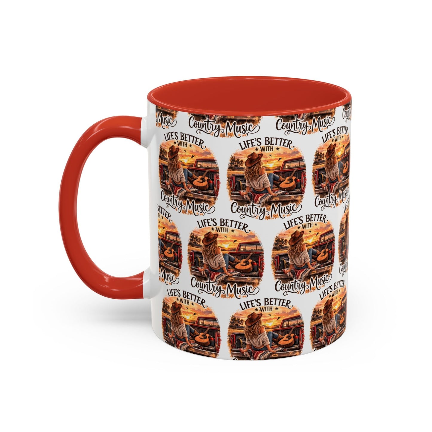 Country Music Coffee Mug Life's Better with Country Music Accent Mug (11oz) - SJM Print Store