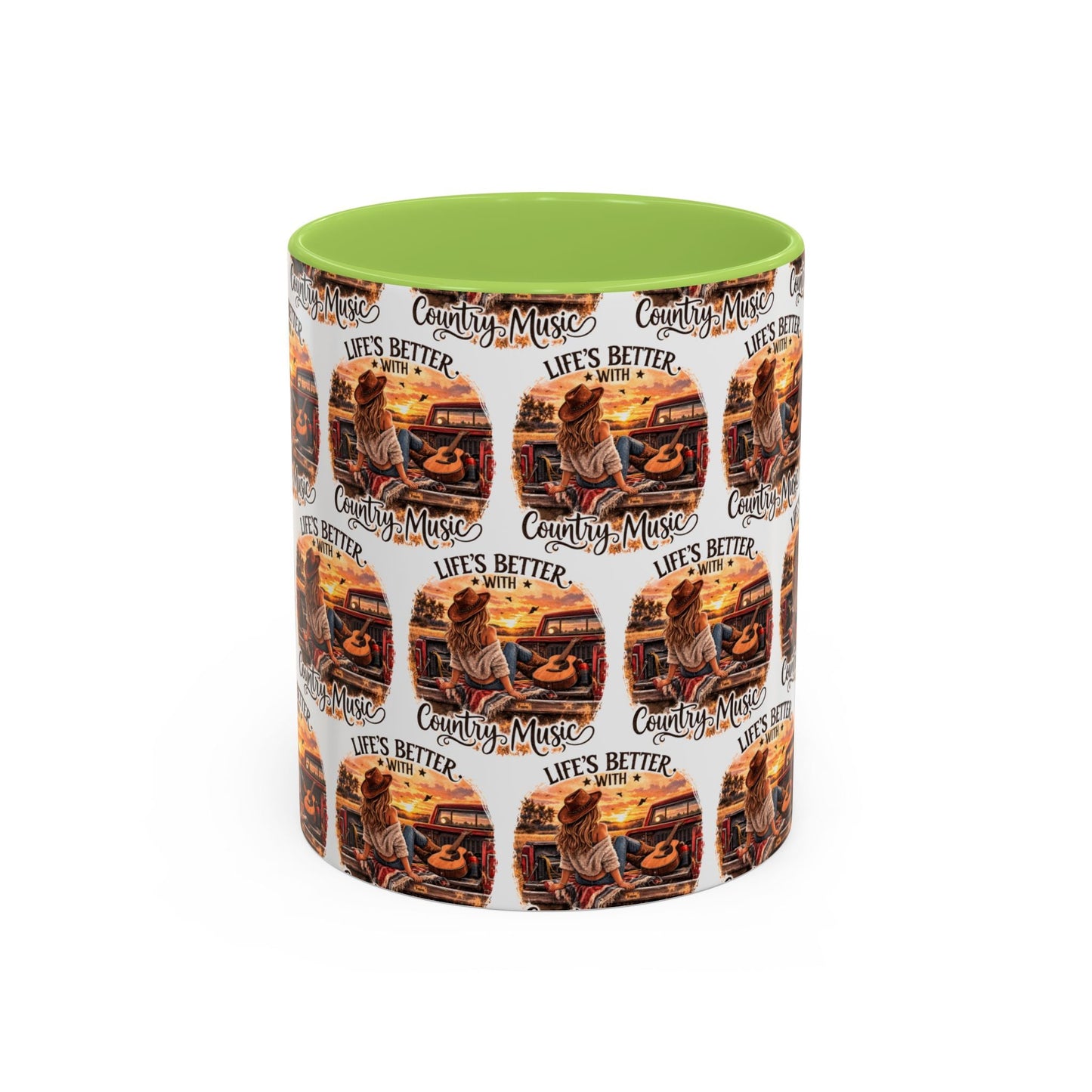 Country Music Coffee Mug Life's Better with Country Music Accent Mug (11oz) - SJM Print Store