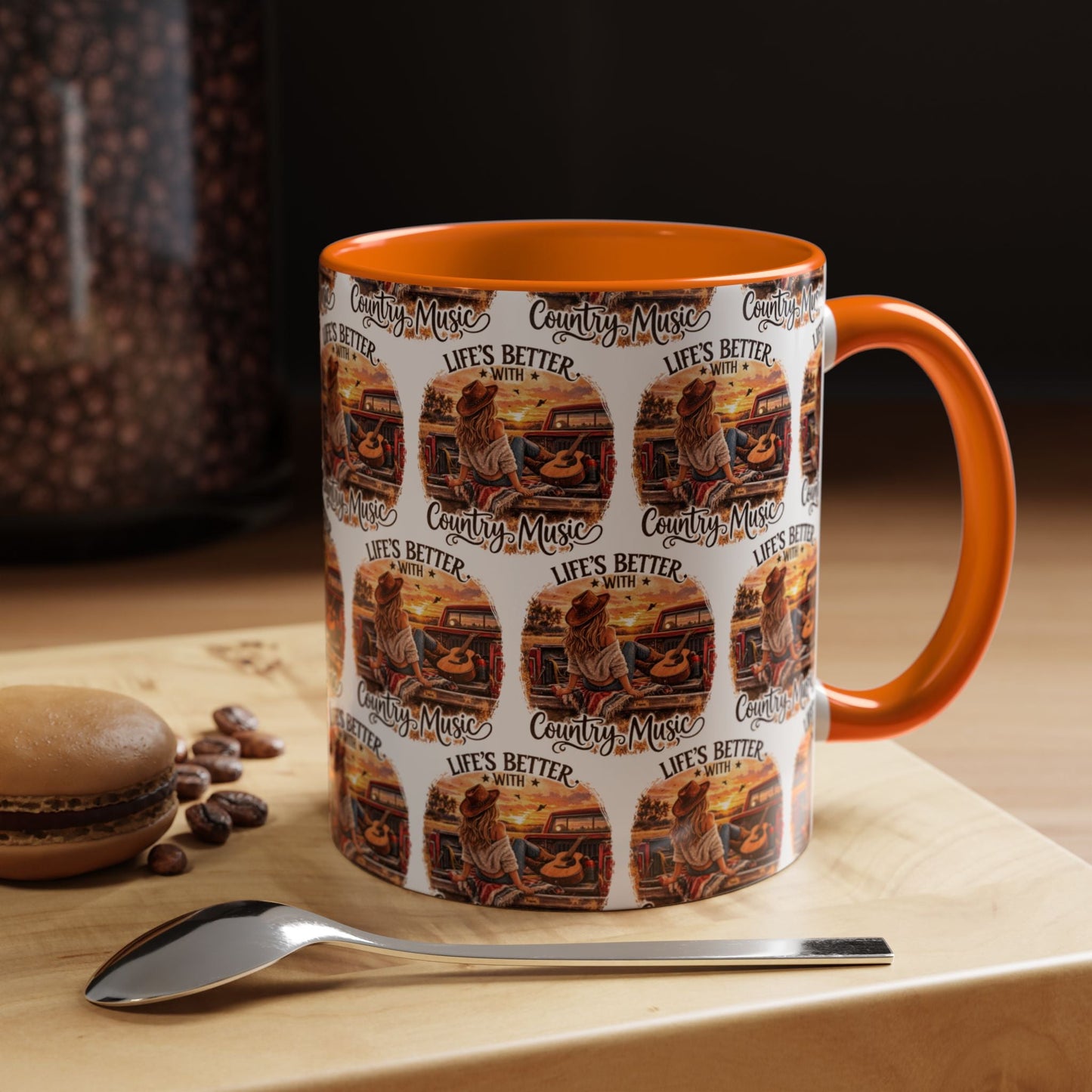 Country Music Coffee Mug Life's Better with Country Music Accent Mug (11oz) - SJM Print Store