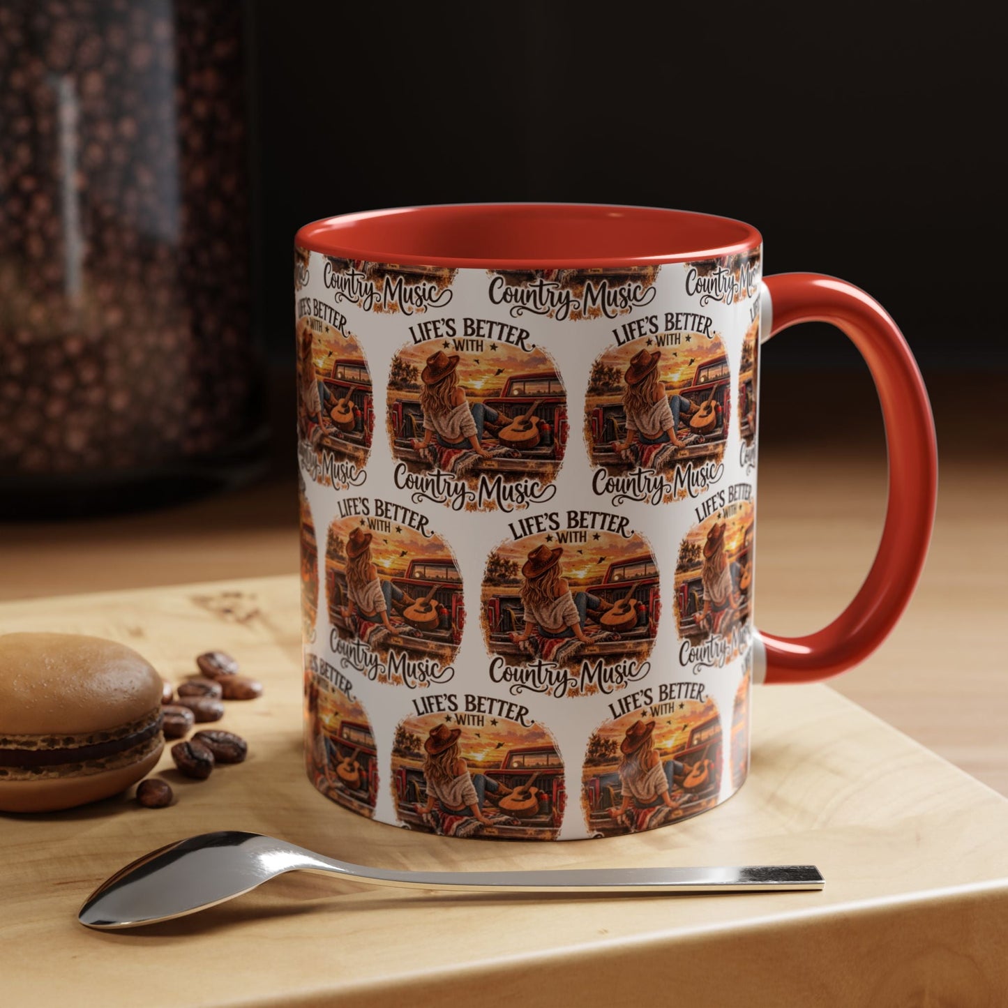 Country Music Coffee Mug Life's Better with Country Music Accent Mug (11oz) - SJM Print Store
