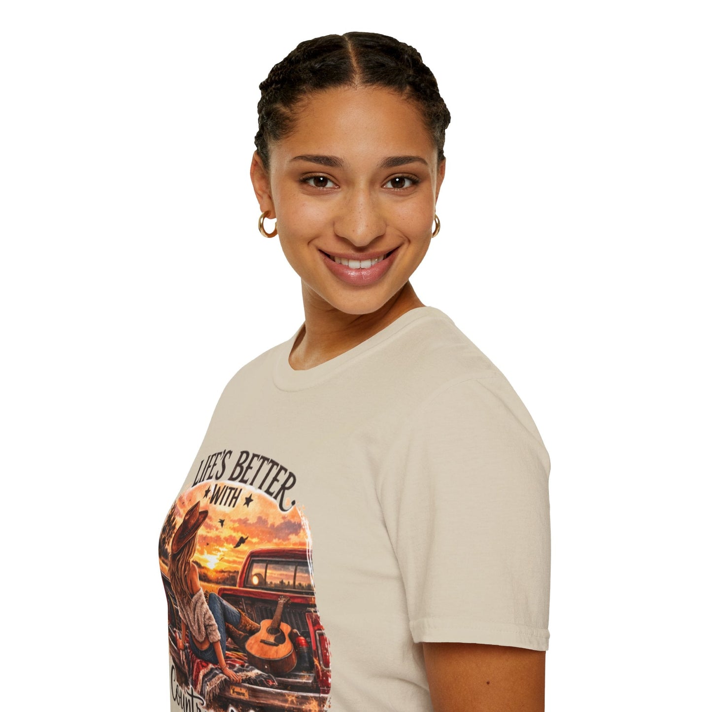 Country Music T-Shirt Life's Better With Country Music Graphic Tee - SJM Print Store