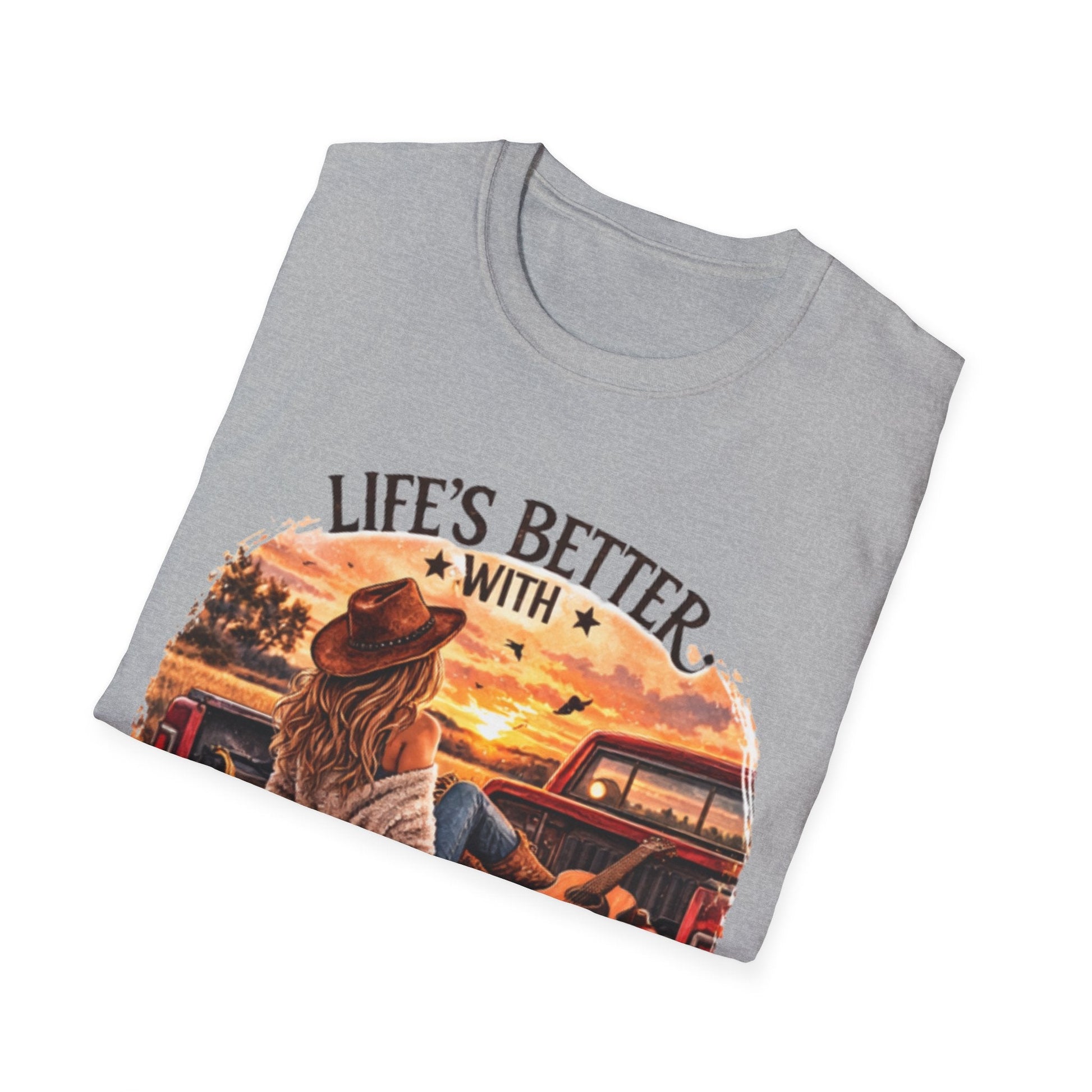 Country Music T-Shirt Life's Better With Country Music Graphic Tee - SJM Print Store