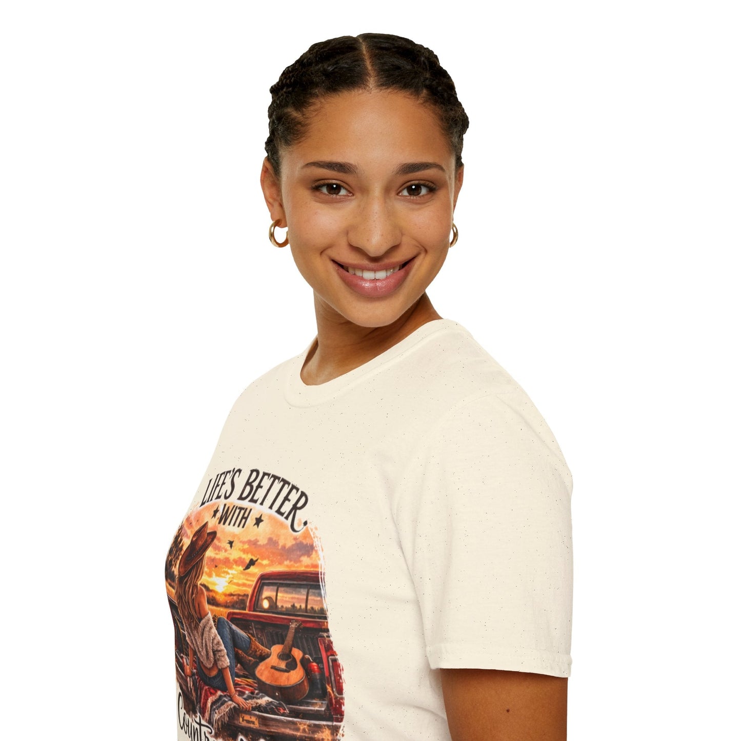 Country Music T-Shirt Life's Better With Country Music Graphic Tee - SJM Print Store