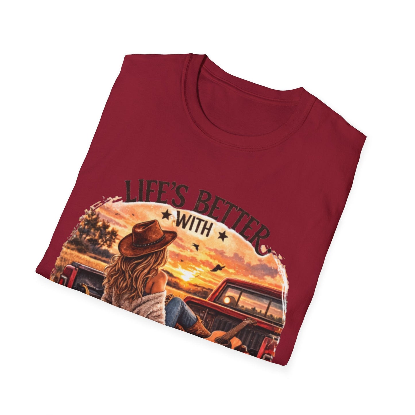 Country Music T-Shirt Life's Better With Country Music Graphic Tee - SJM Print Store