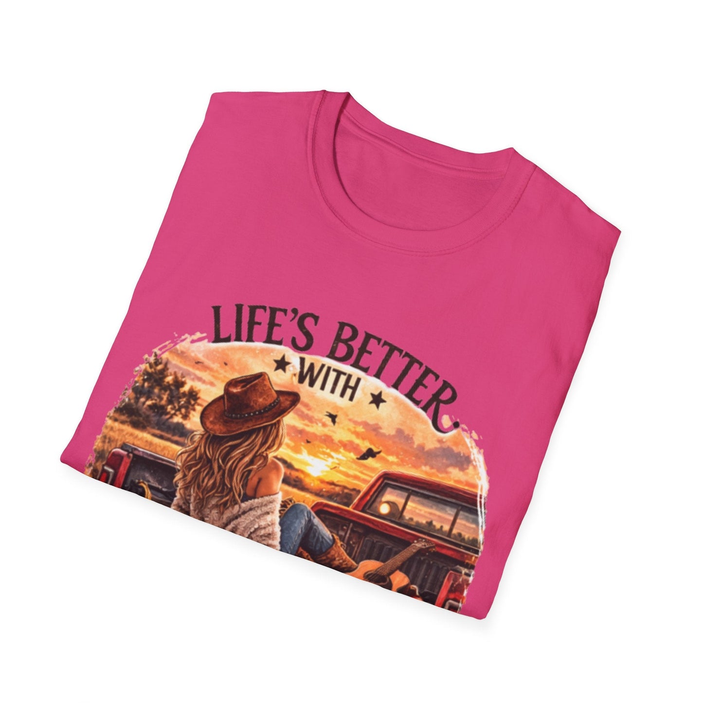 Country Music T-Shirt Life's Better With Country Music Graphic Tee - SJM Print Store