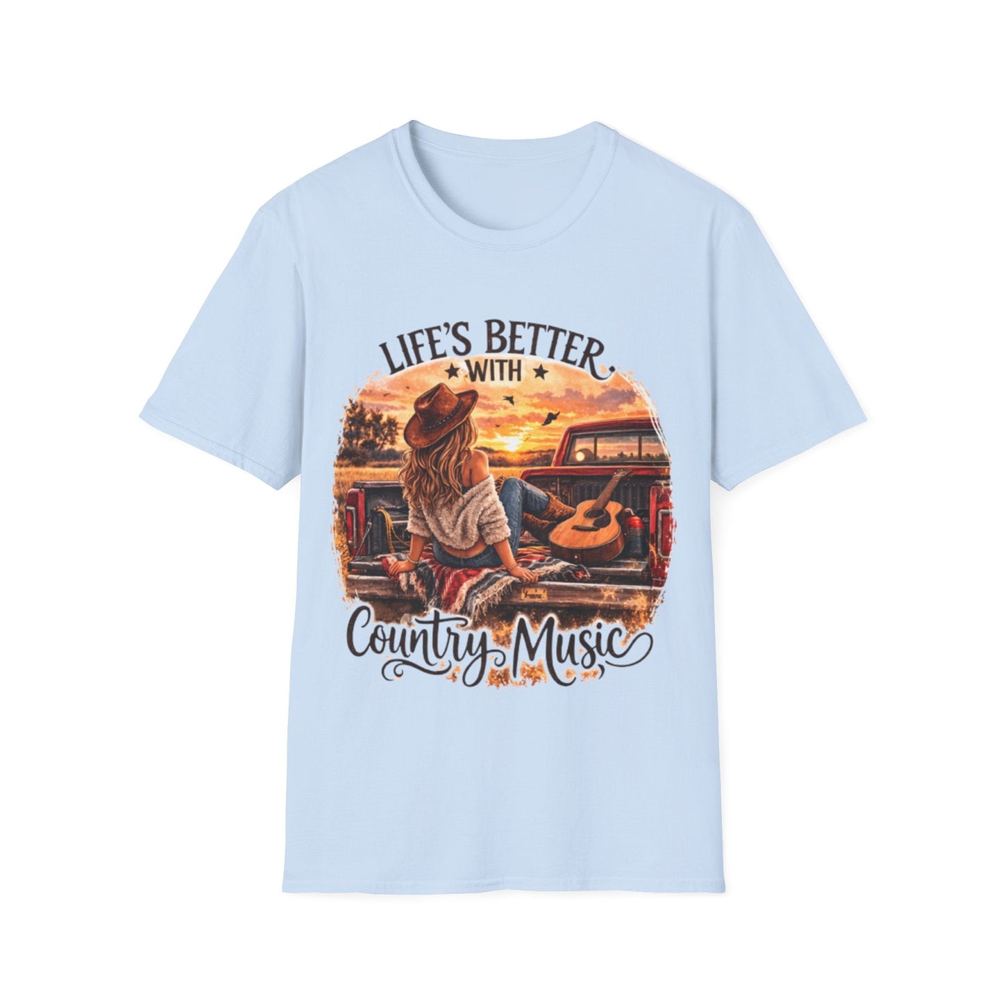 Country Music T-Shirt Life's Better With Country Music Graphic Tee - SJM Print Store