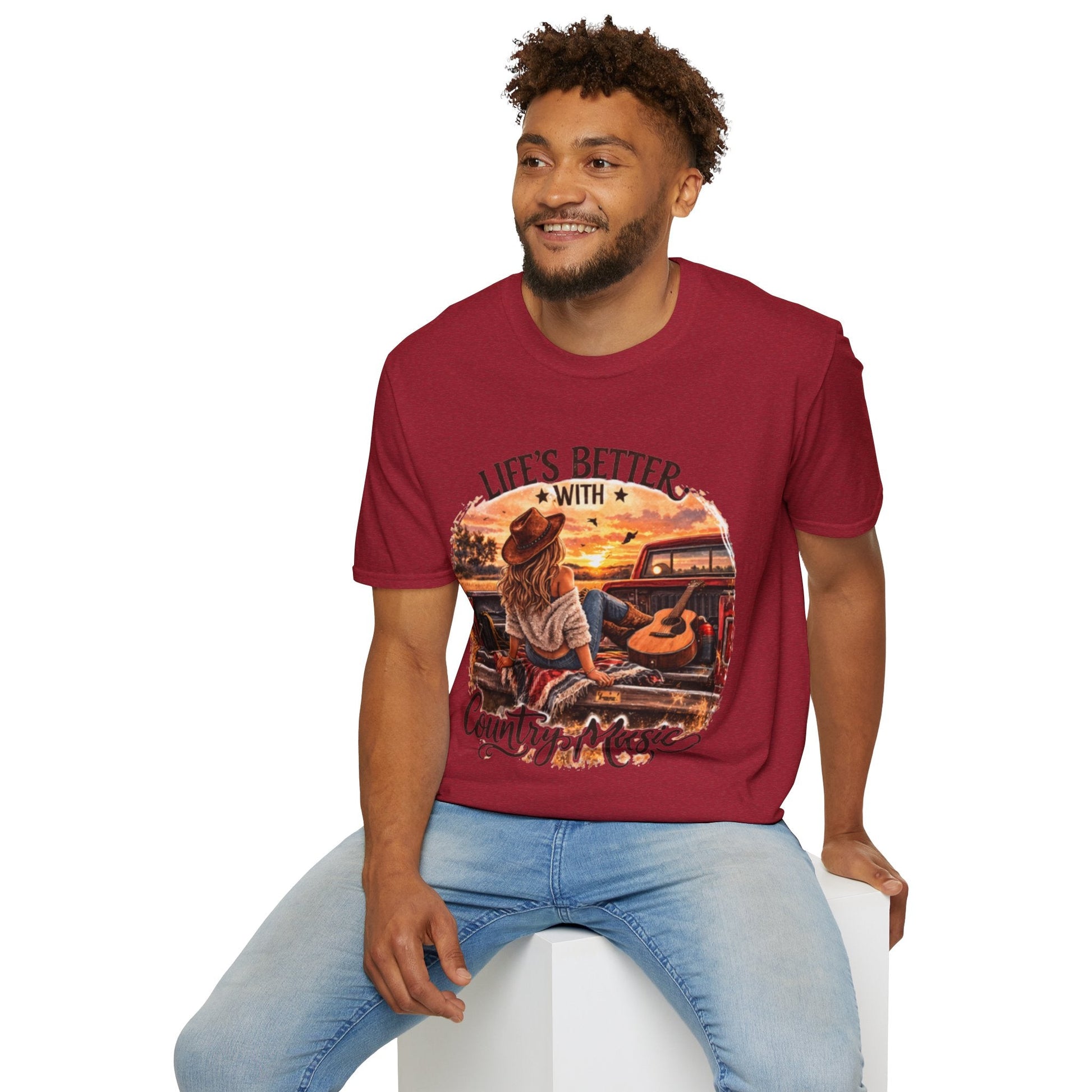 Country Music T-Shirt Life's Better With Country Music Graphic Tee - SJM Print Store