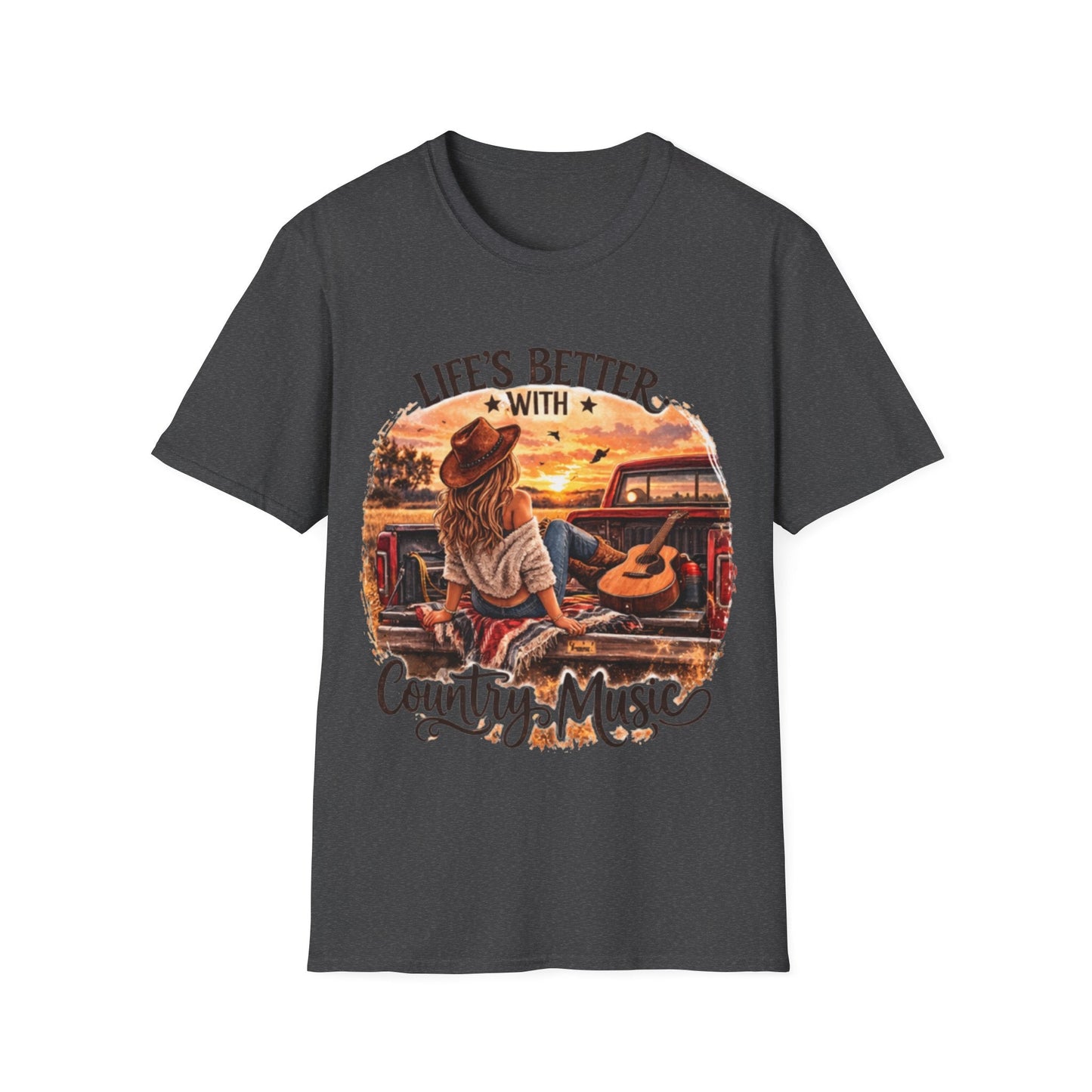 Country Music T-Shirt Life's Better With Country Music Graphic Tee - SJM Print Store