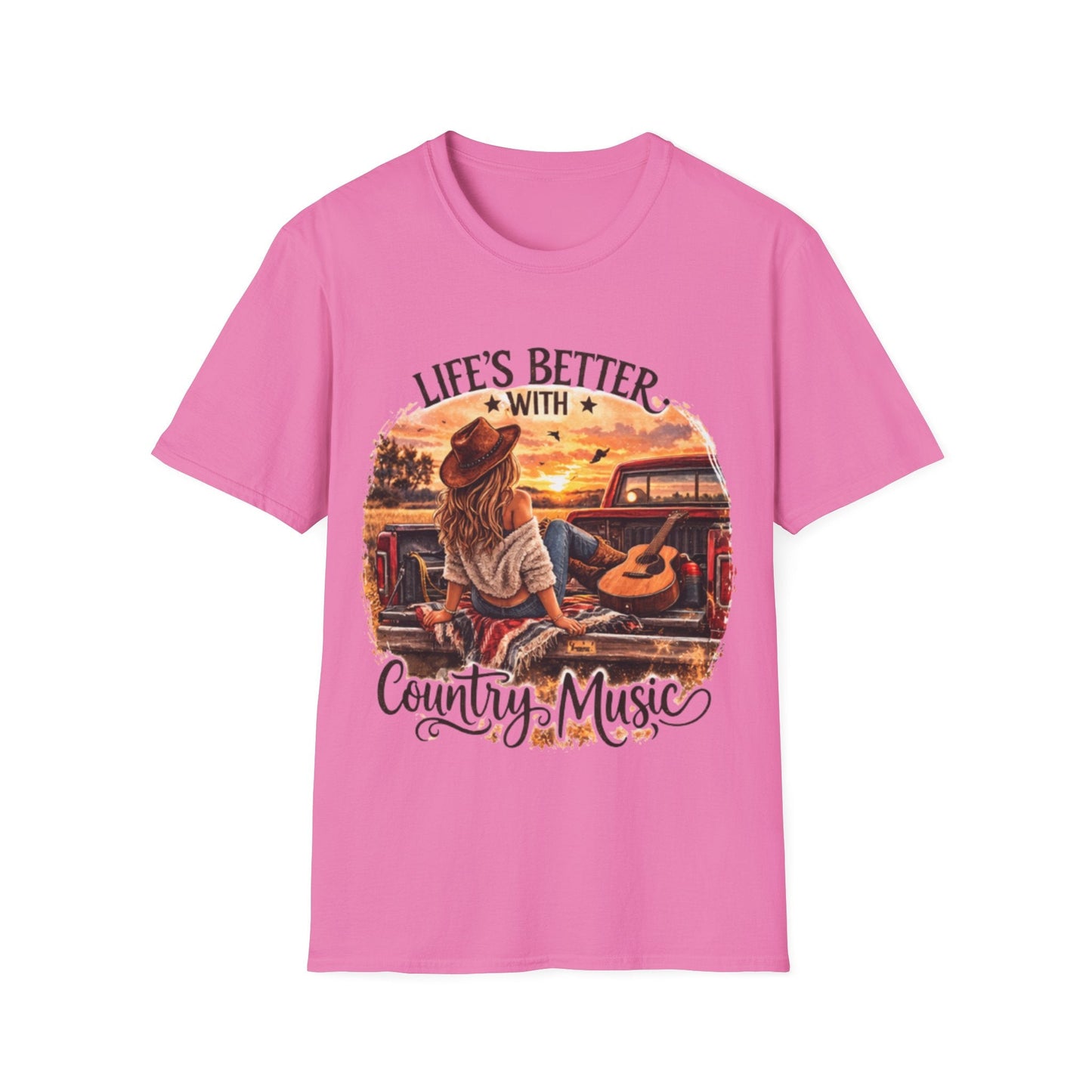 Country Music T-Shirt Life's Better With Country Music Graphic Tee - SJM Print Store