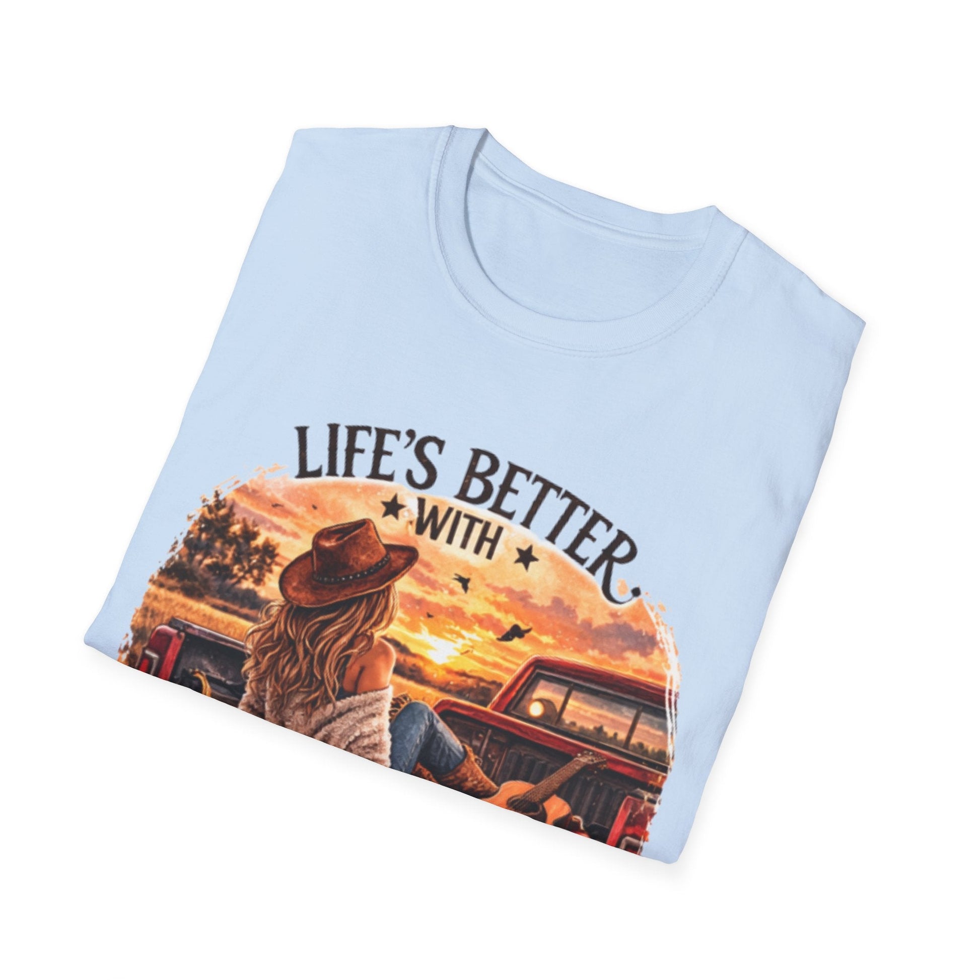 Country Music T-Shirt Life's Better With Country Music Graphic Tee - SJM Print Store