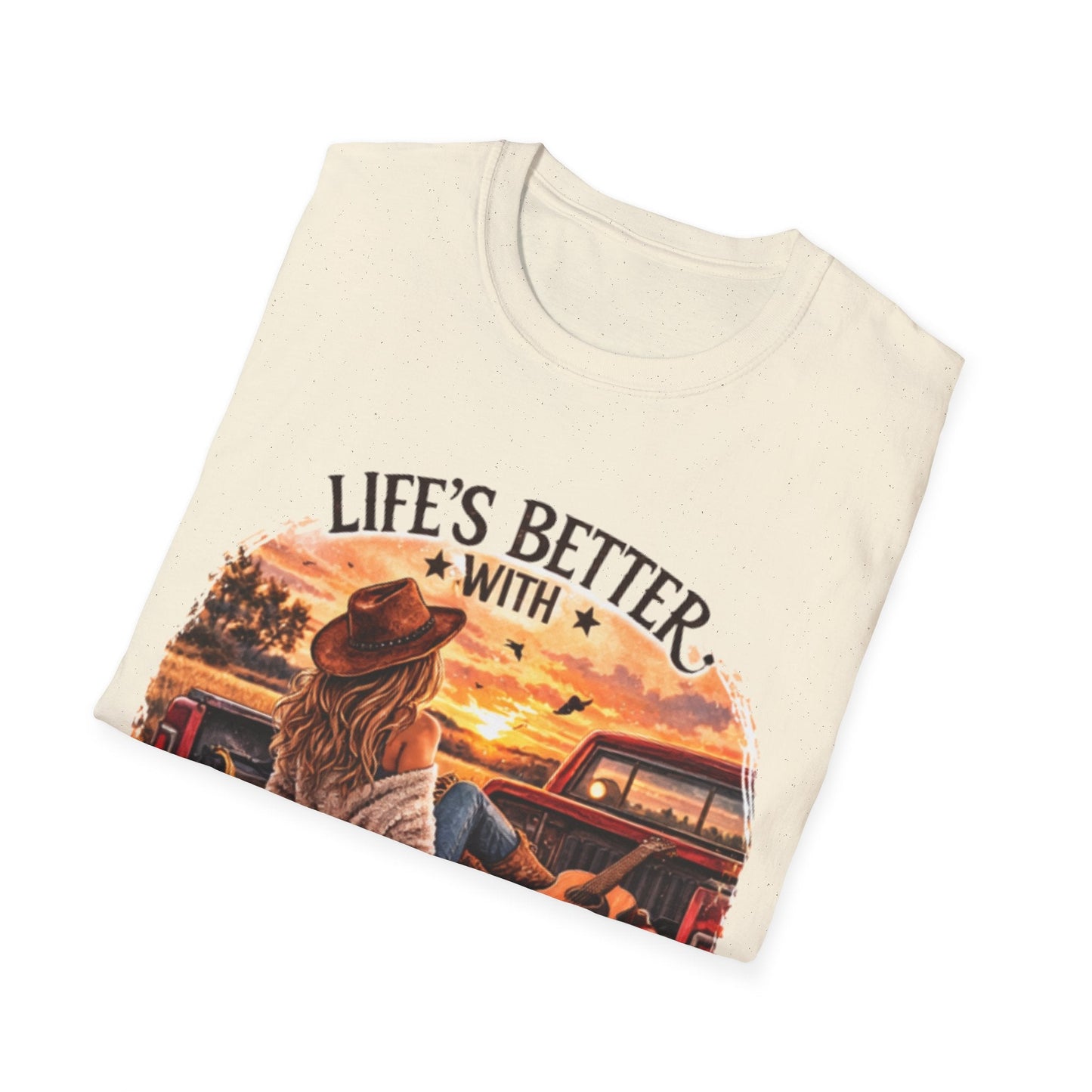 Country Music T-Shirt Life's Better With Country Music Graphic Tee - SJM Print Store