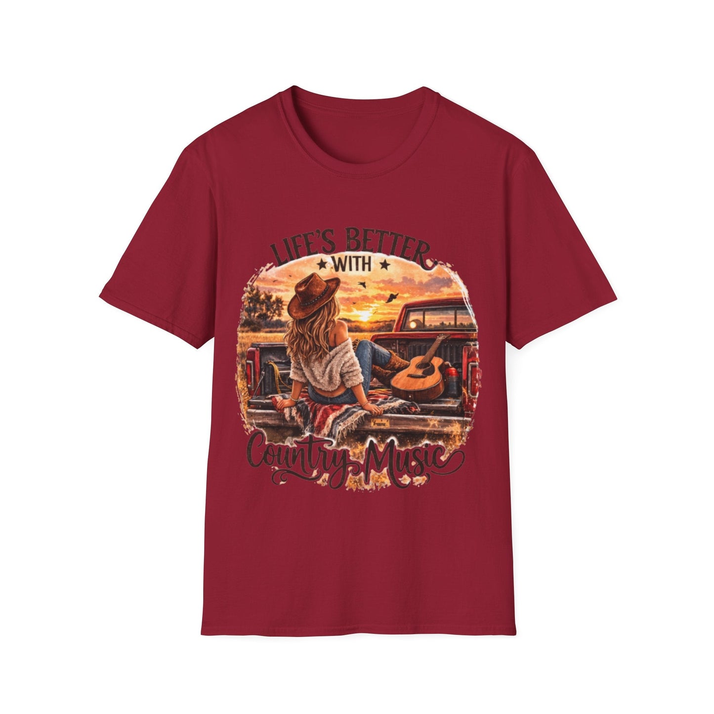 Country Music T-Shirt Life's Better With Country Music Graphic Tee - SJM Print Store