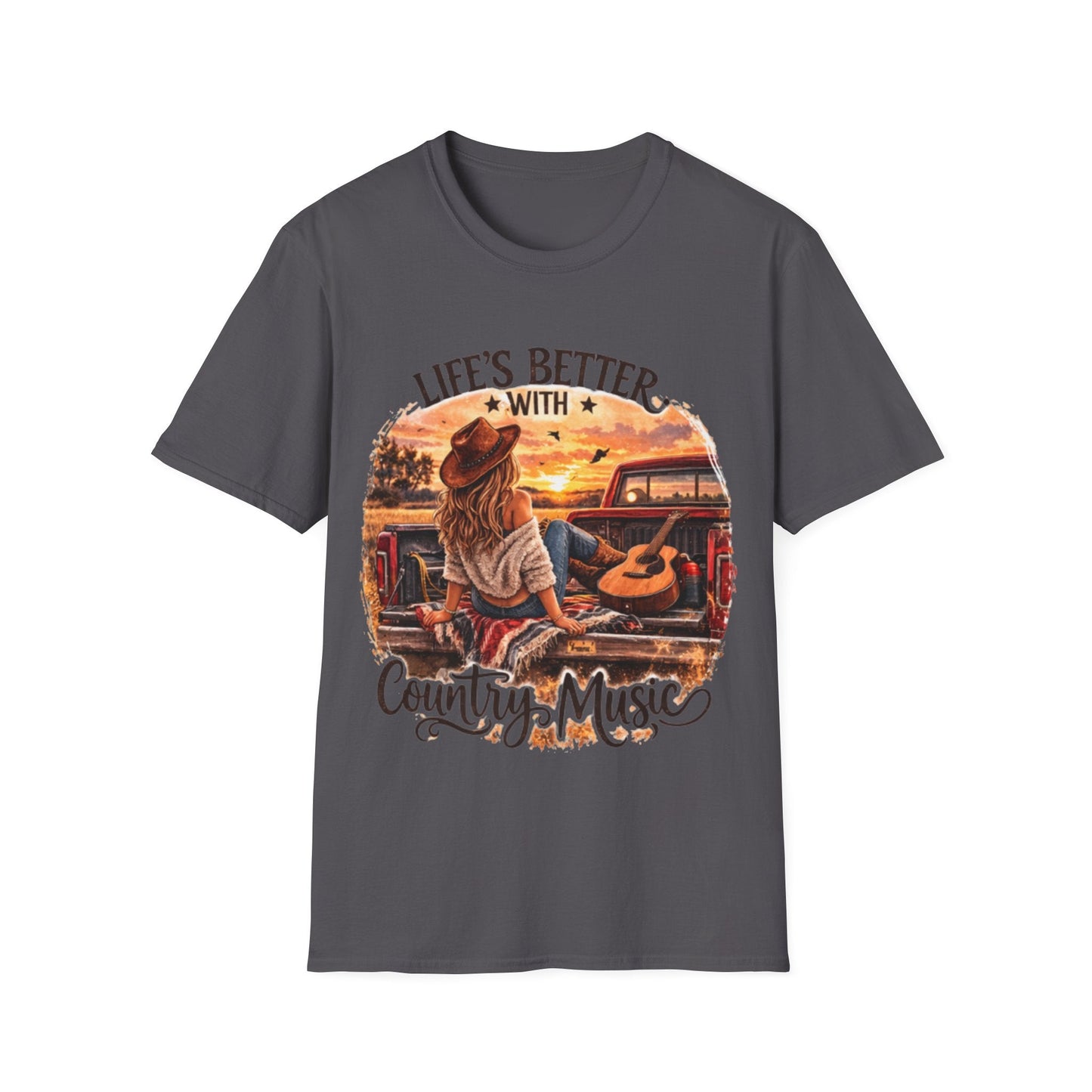 Country Music T-Shirt Life's Better With Country Music Graphic Tee - SJM Print Store