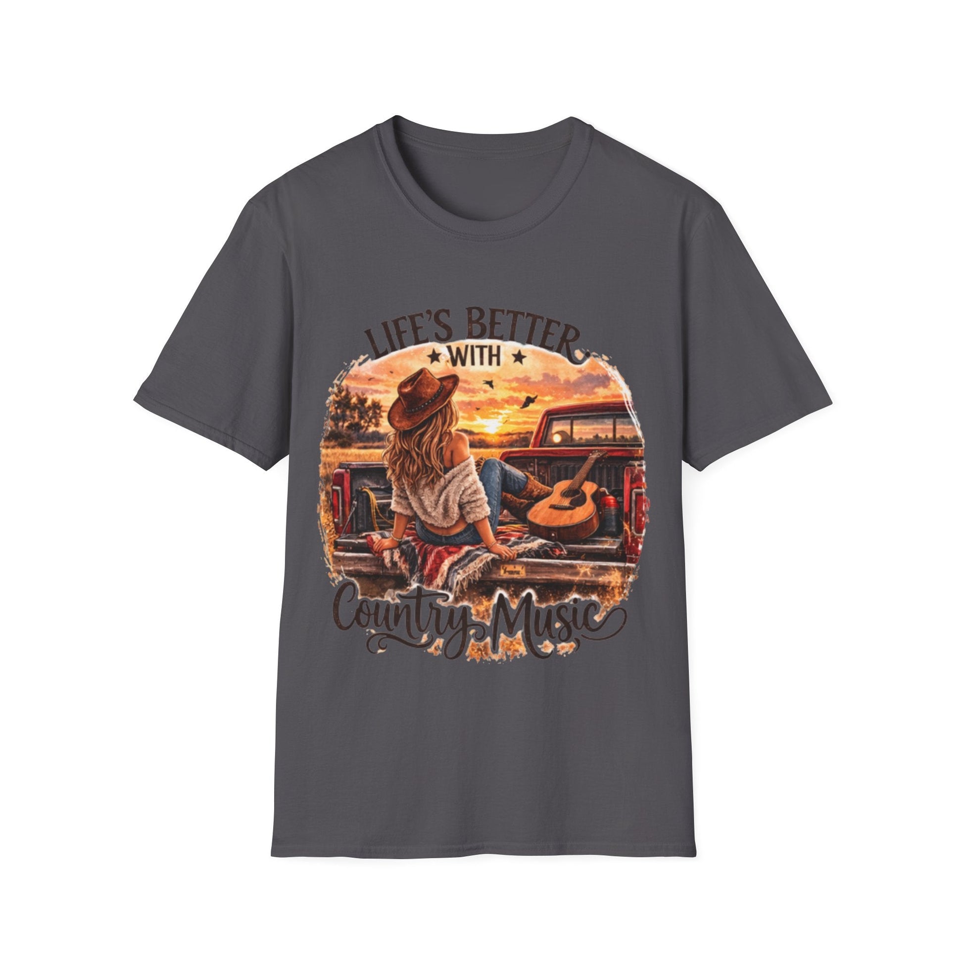 Country Music T-Shirt Life's Better With Country Music Graphic Tee - SJM Print Store