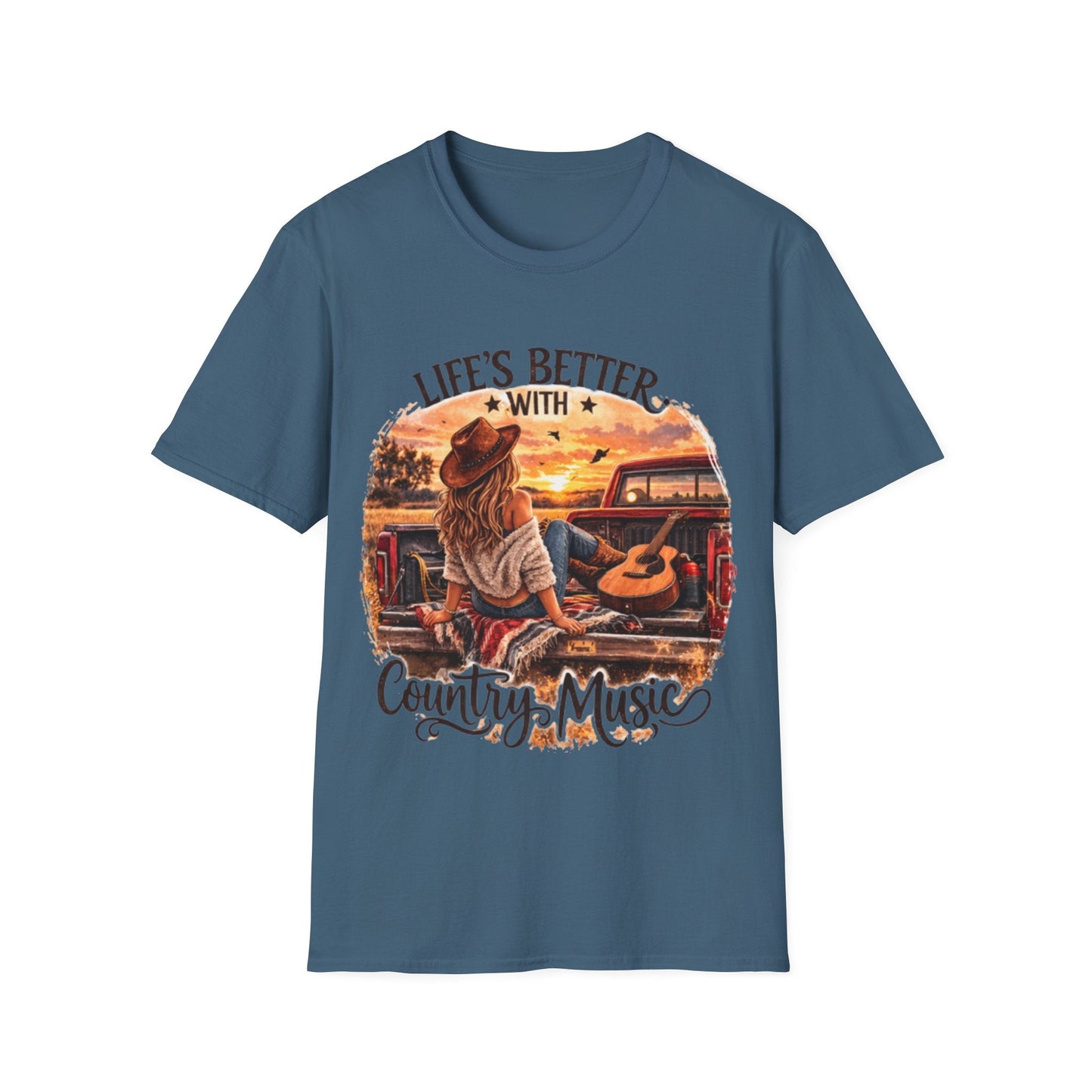 Country Music T-Shirt Life's Better With Country Music Graphic Tee - SJM Print Store