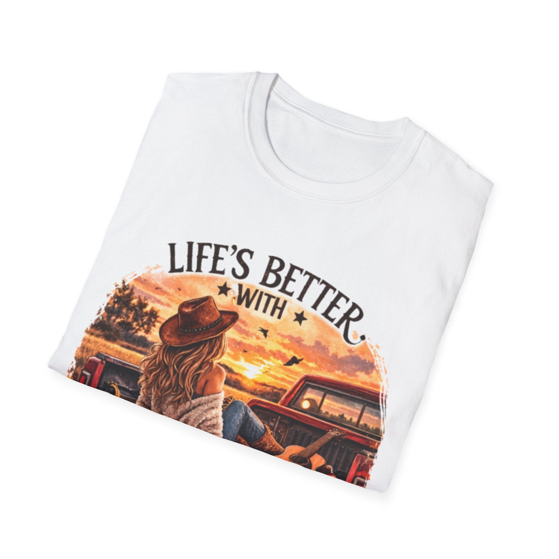Country Music T-Shirt Life's Better With Country Music Graphic Tee - SJM Print Store