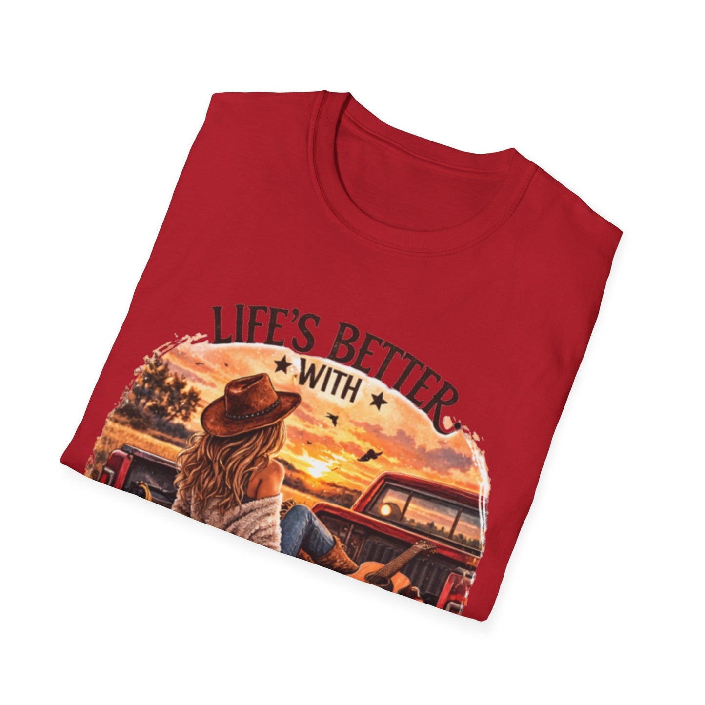 Country Music T-Shirt Life's Better With Country Music Graphic Tee - SJM Print Store