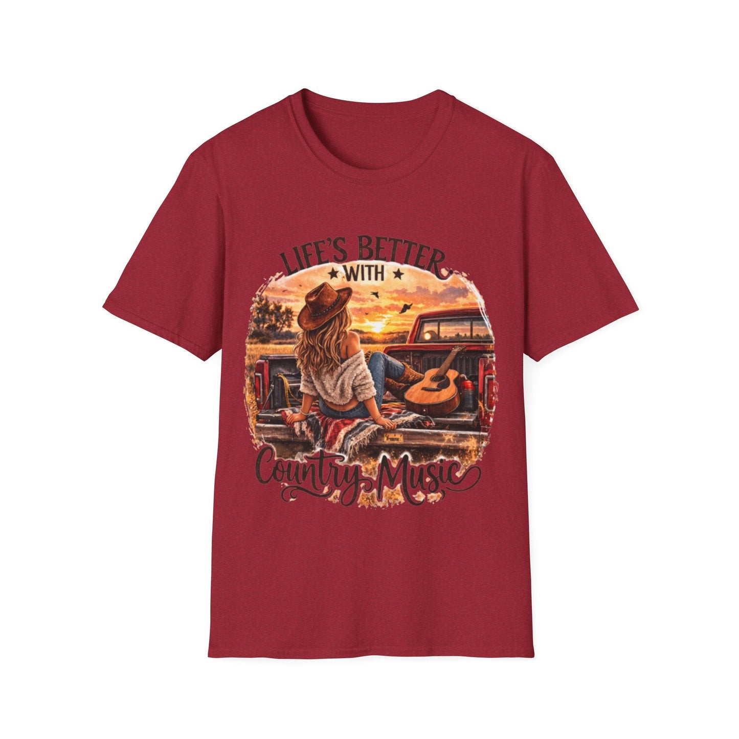 Country Music T-Shirt Life's Better With Country Music Graphic Tee - SJM Print Store