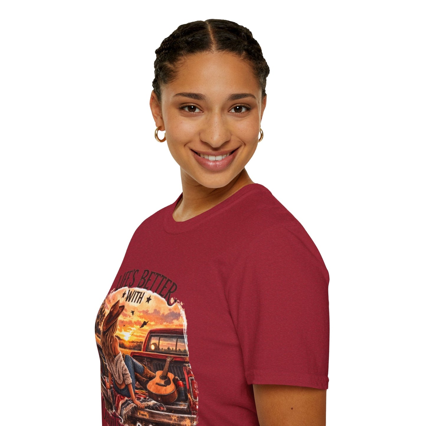 Country Music T-Shirt Life's Better With Country Music Graphic Tee - SJM Print Store