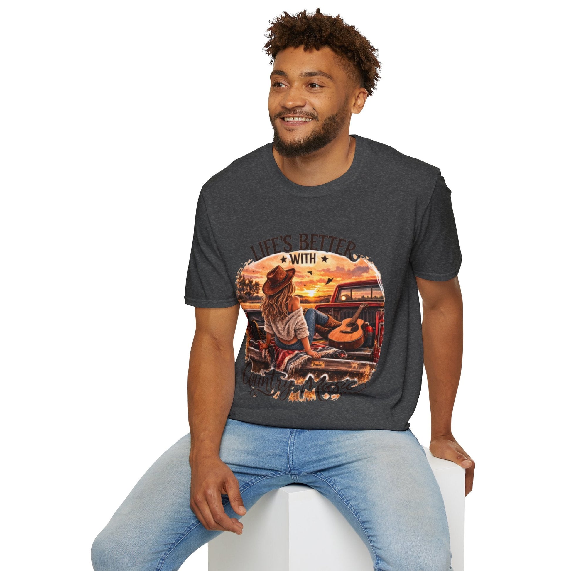 Country Music T-Shirt Life's Better With Country Music Graphic Tee - SJM Print Store