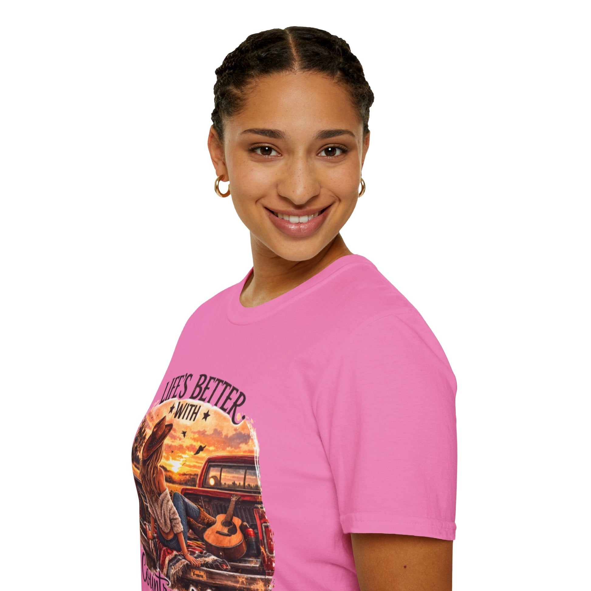 Country Music T-Shirt Life's Better With Country Music Graphic Tee - SJM Print Store