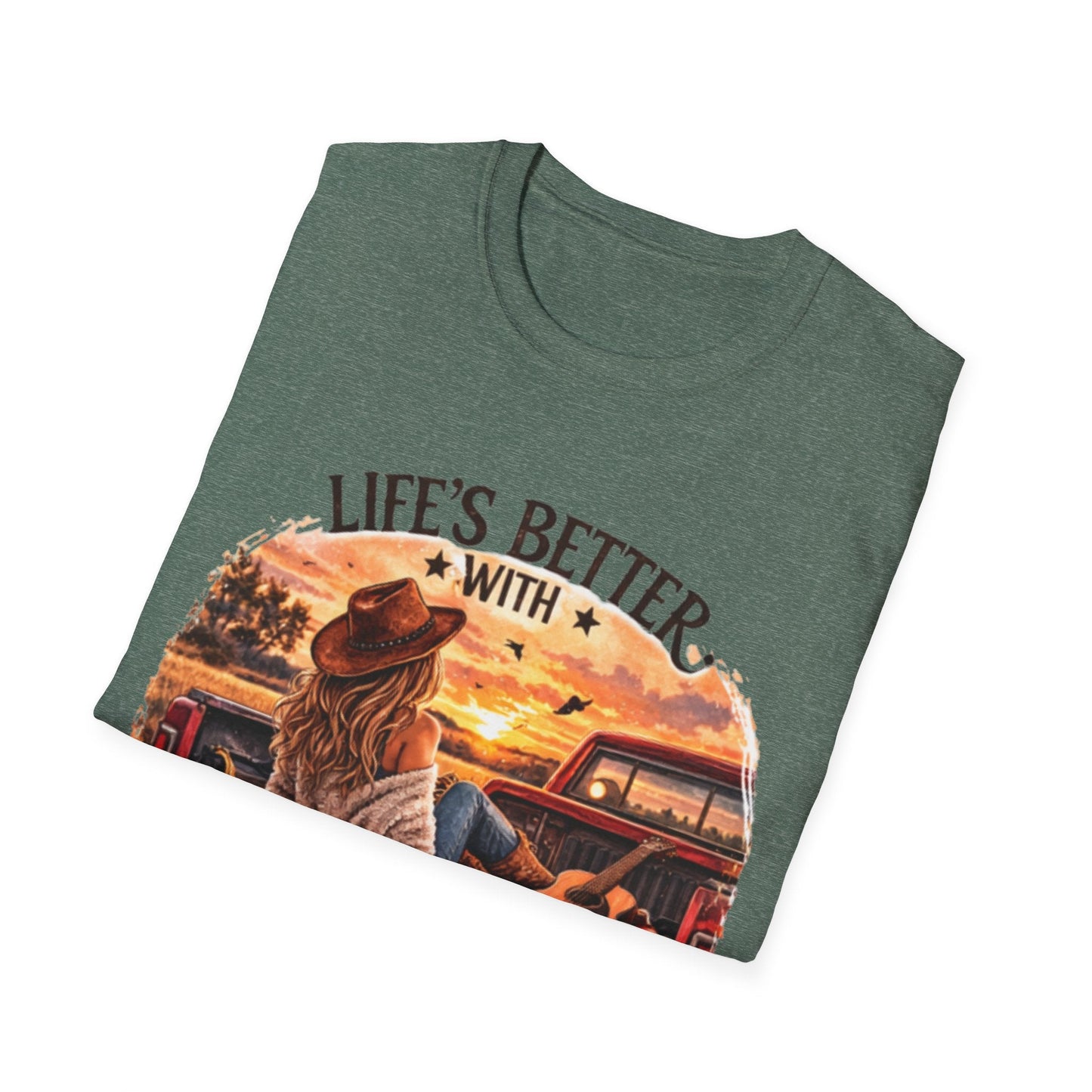 Country Music T-Shirt Life's Better With Country Music Graphic Tee - SJM Print Store