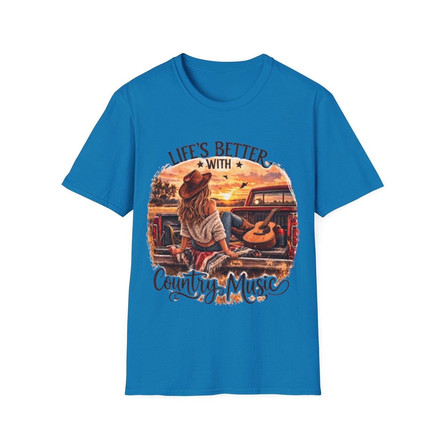Country Music T-Shirt Life's Better With Country Music Graphic Tee - SJM Print Store