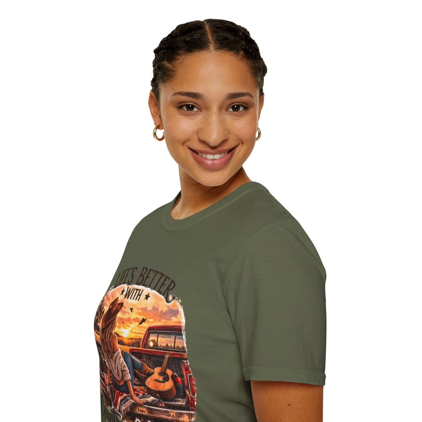 Country Music T-Shirt Life's Better With Country Music Graphic Tee - SJM Print Store