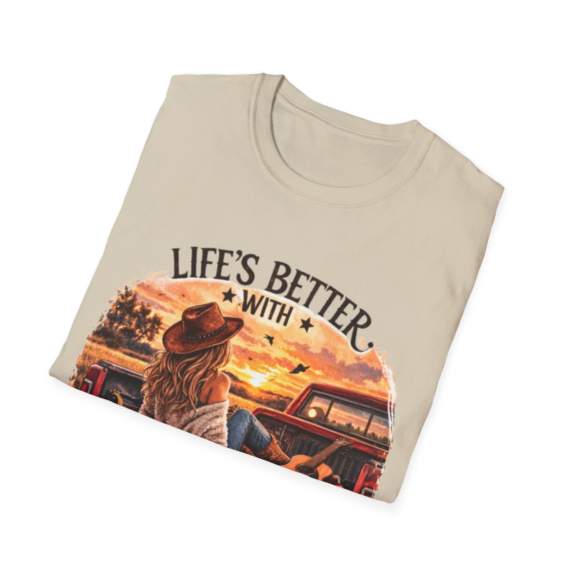 Country Music T-Shirt Life's Better With Country Music Graphic Tee - SJM Print Store