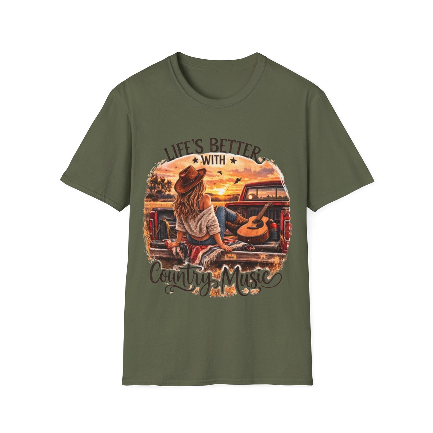 Country Music T-Shirt Life's Better With Country Music Graphic Tee - SJM Print Store