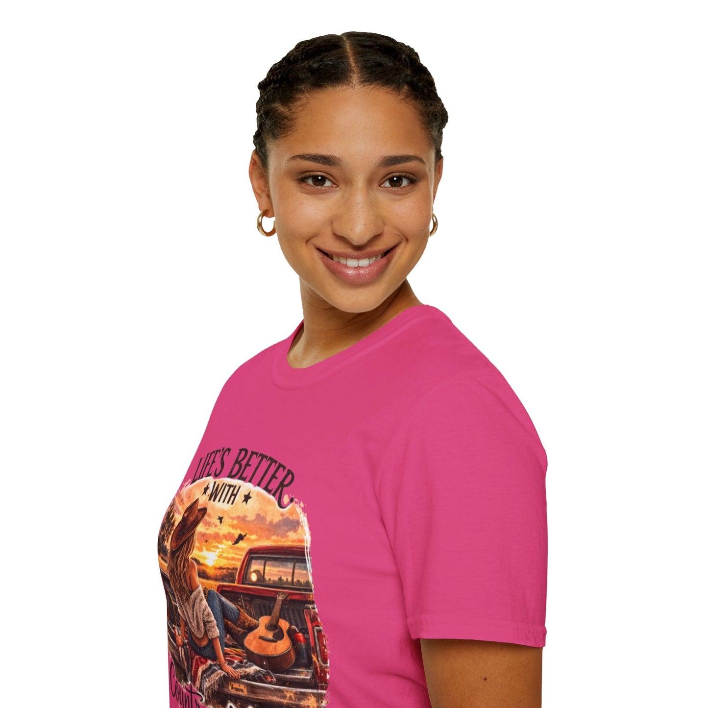Country Music T-Shirt Life's Better With Country Music Graphic Tee - SJM Print Store