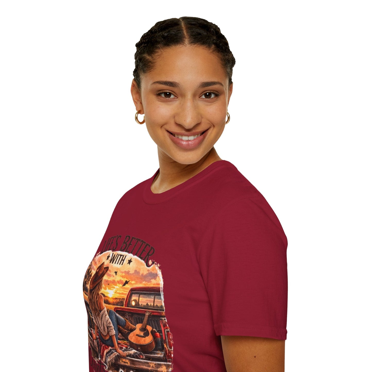 Country Music T-Shirt Life's Better With Country Music Graphic Tee - SJM Print Store