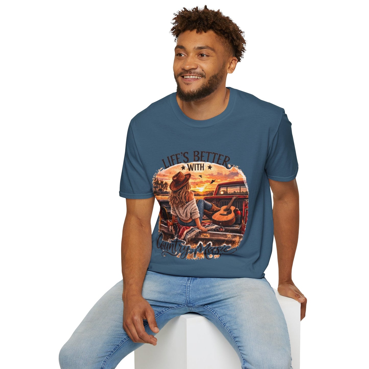Country Music T-Shirt Life's Better With Country Music Graphic Tee - SJM Print Store