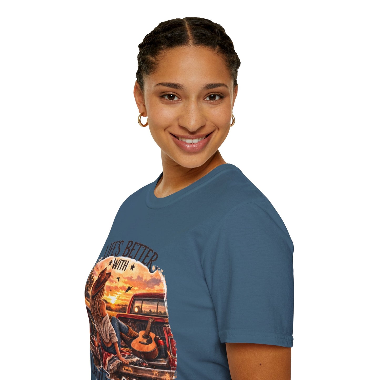 Country Music T-Shirt Life's Better With Country Music Graphic Tee - SJM Print Store