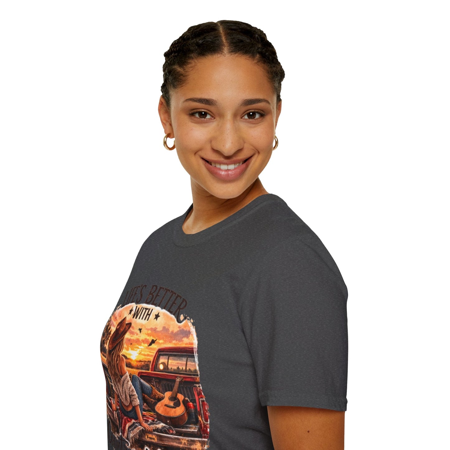 Country Music T-Shirt Life's Better With Country Music Graphic Tee - SJM Print Store