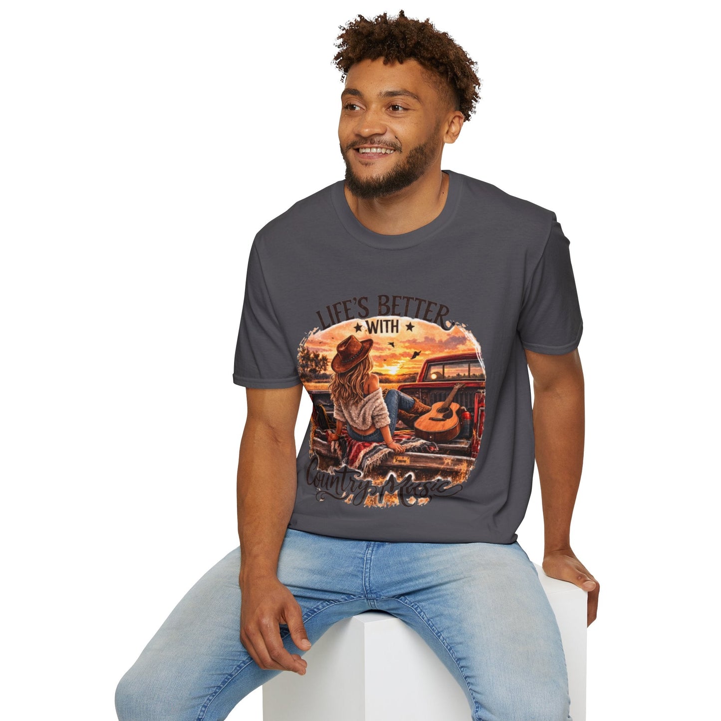 Country Music T-Shirt Life's Better With Country Music Graphic Tee - SJM Print Store