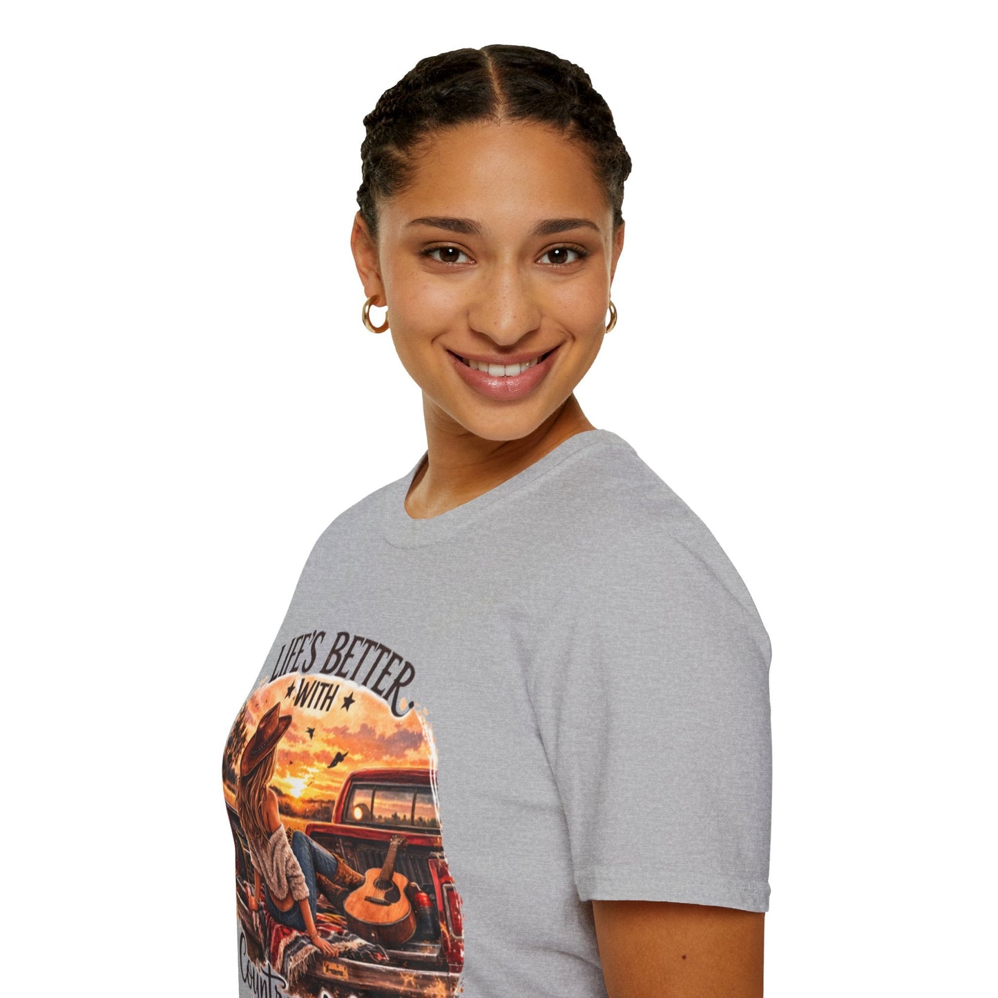 Country Music T-Shirt Life's Better With Country Music Graphic Tee - SJM Print Store