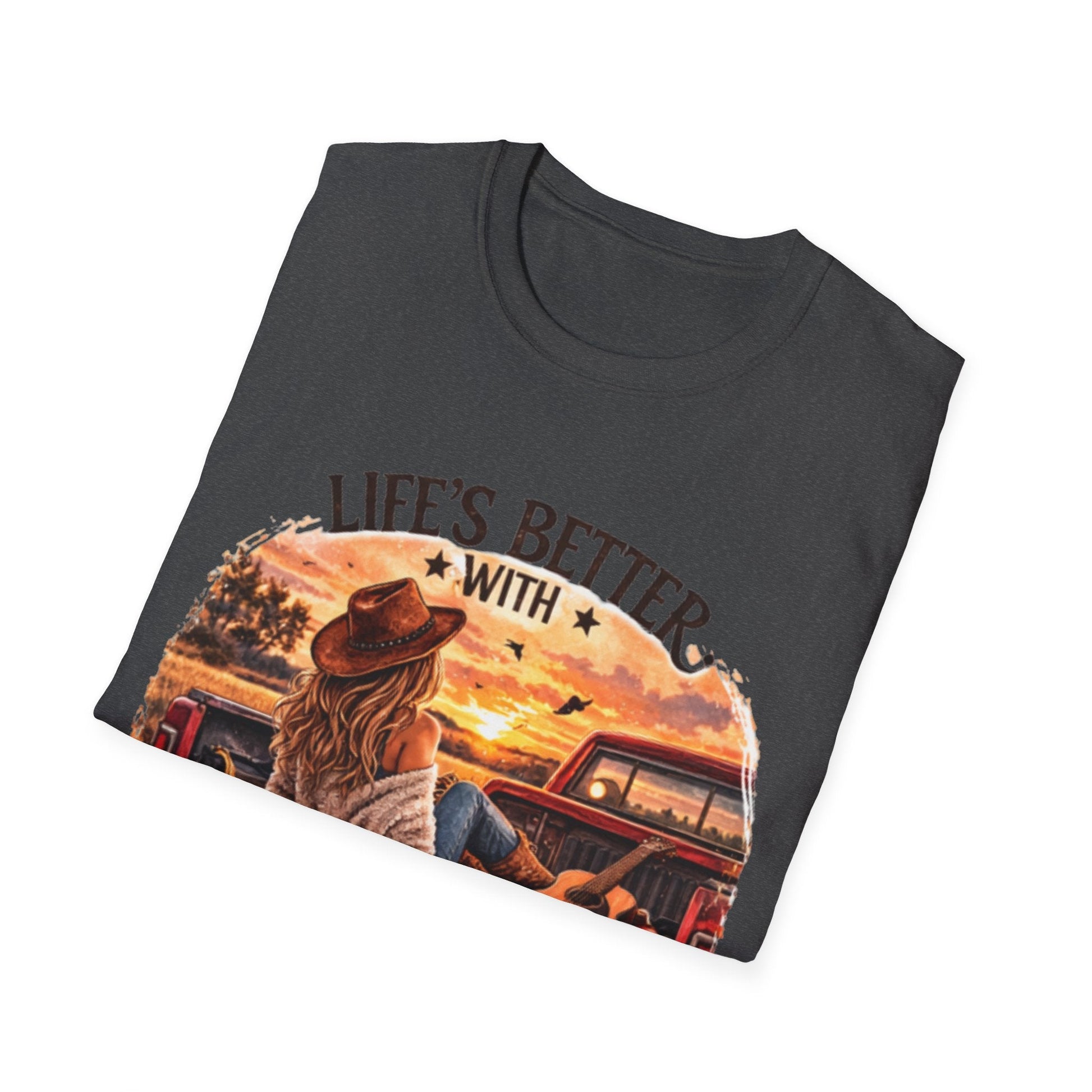 Country Music T-Shirt Life's Better With Country Music Graphic Tee - SJM Print Store