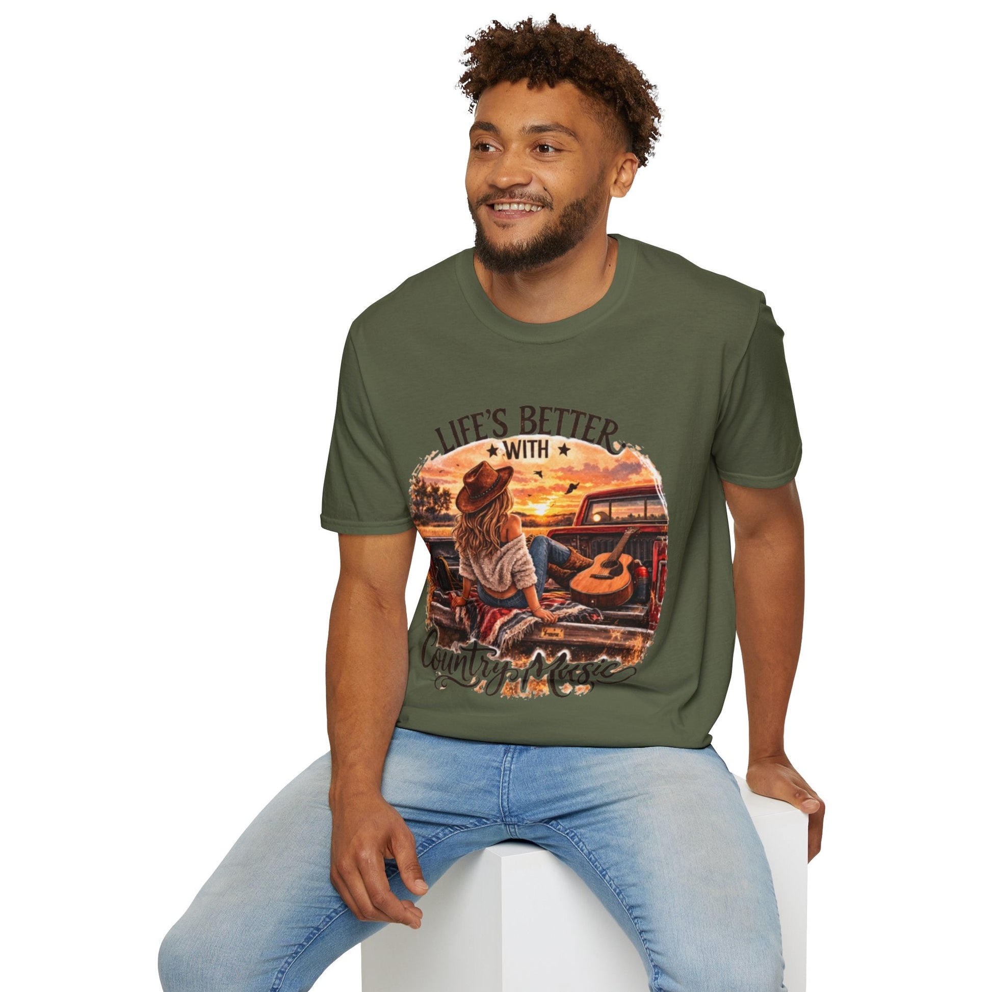 Country Music T-Shirt Life's Better With Country Music Graphic Tee - SJM Print Store