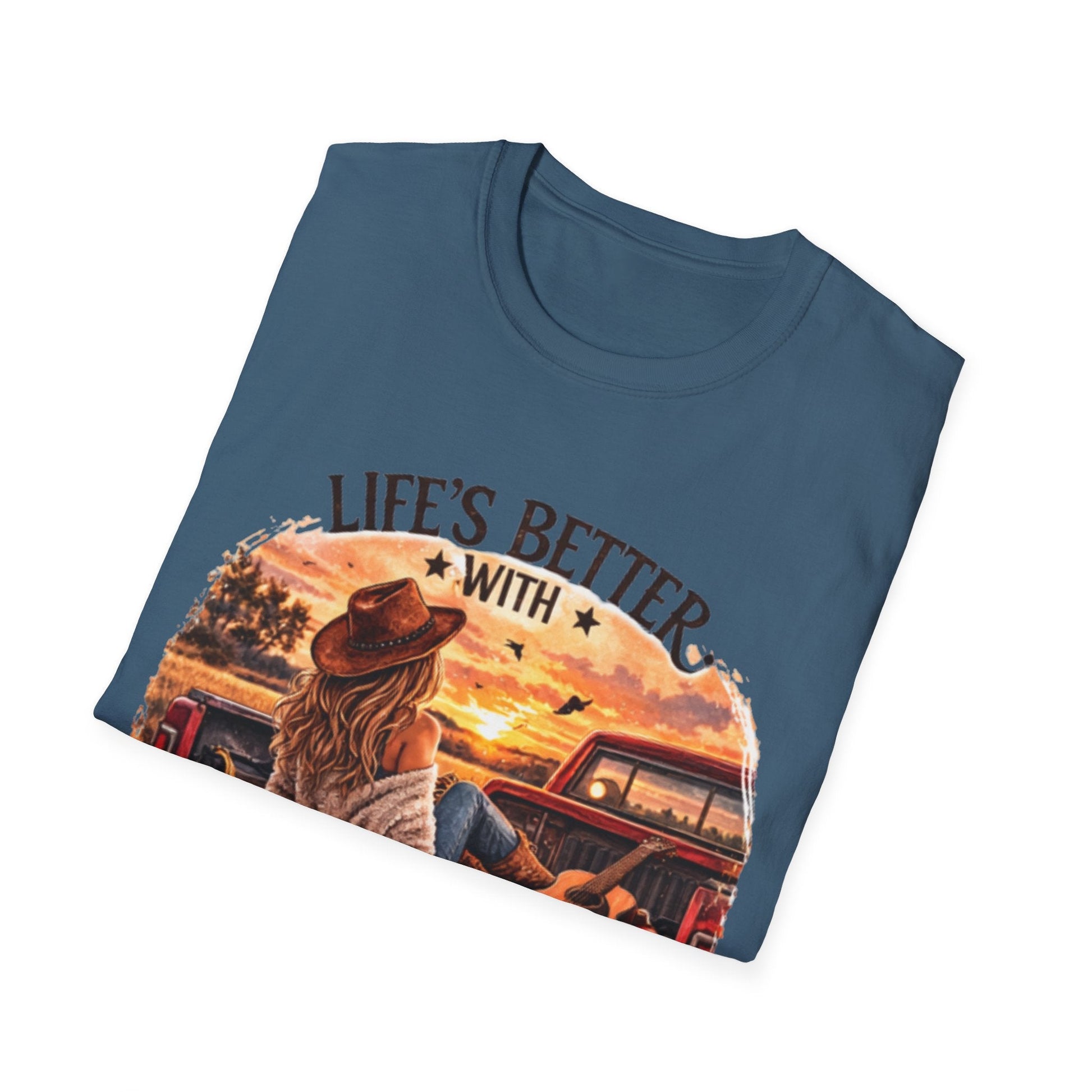 Country Music T-Shirt Life's Better With Country Music Graphic Tee - SJM Print Store