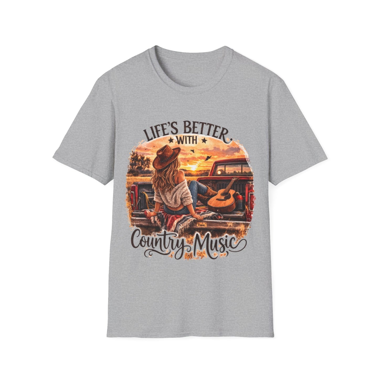 Country Music T-Shirt Life's Better With Country Music Graphic Tee - SJM Print Store