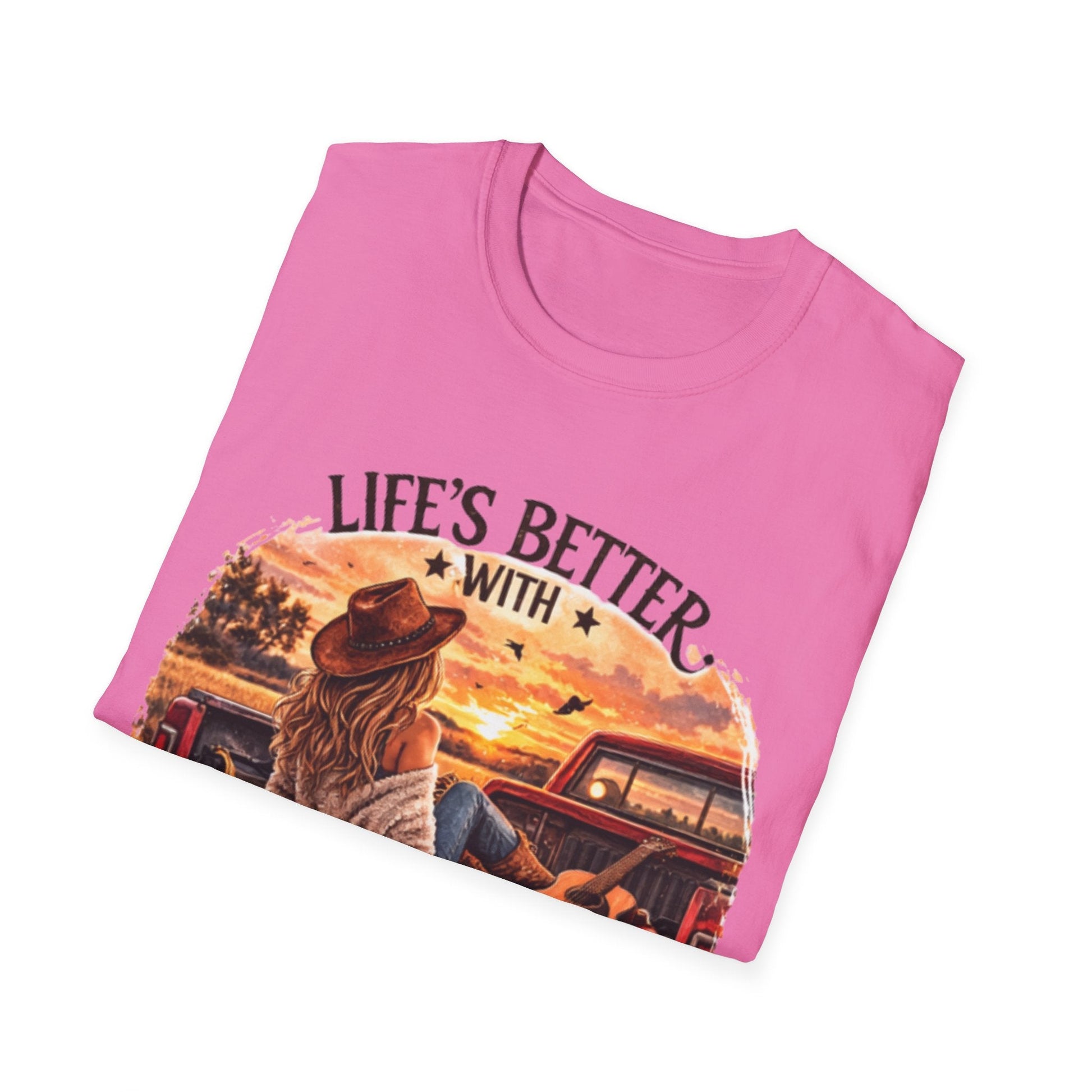 Country Music T-Shirt Life's Better With Country Music Graphic Tee - SJM Print Store