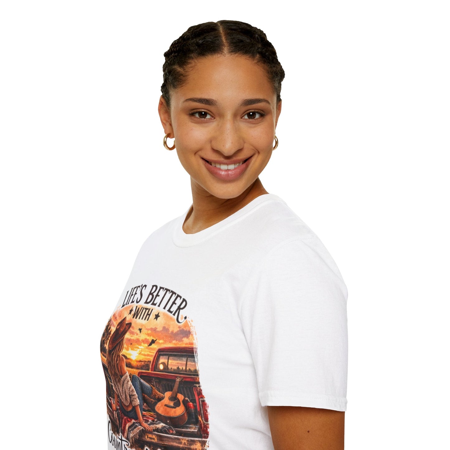 Country Music T-Shirt Life's Better With Country Music Graphic Tee - SJM Print Store